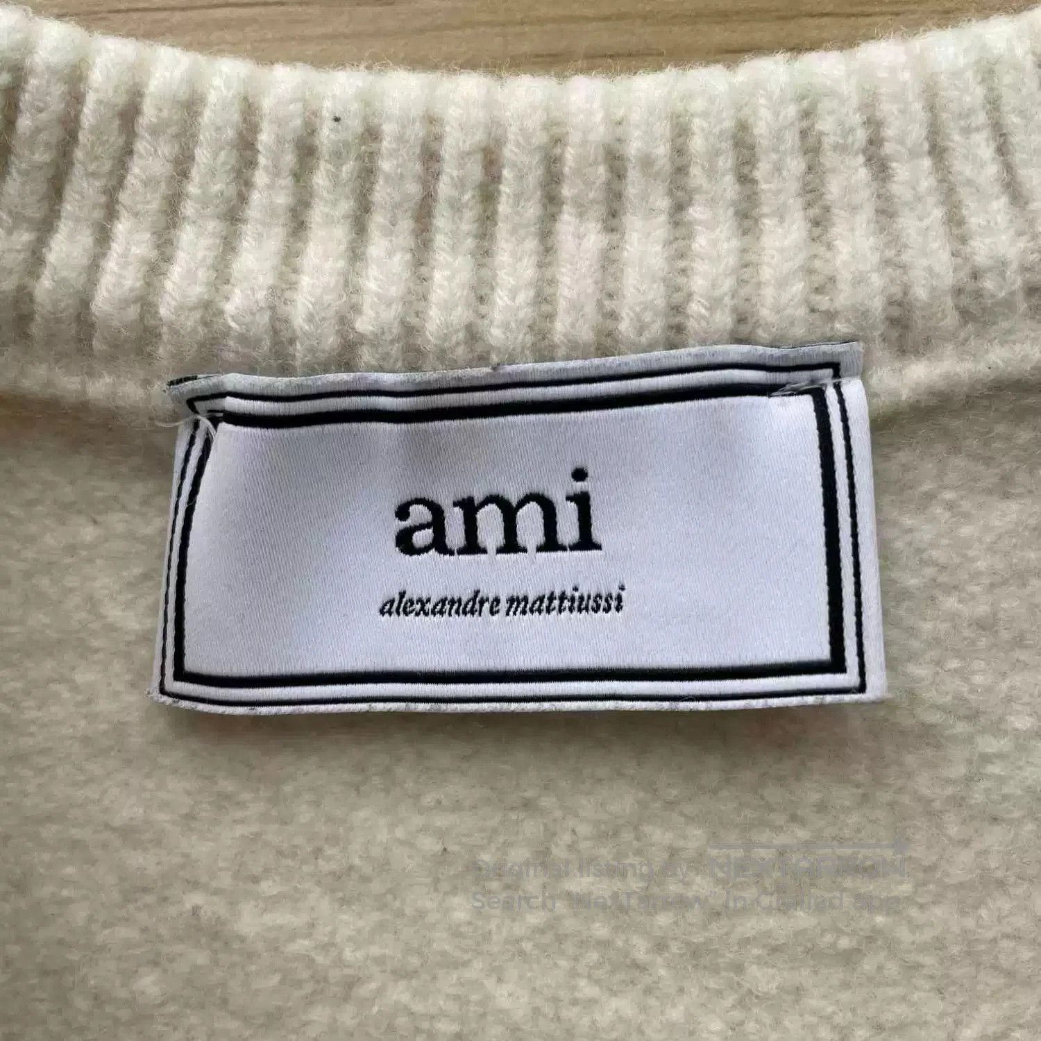 AMI oversized cream sweater with heart logo. Size XL / US 12-14 / IT 48-50 - 4 Thumbnail