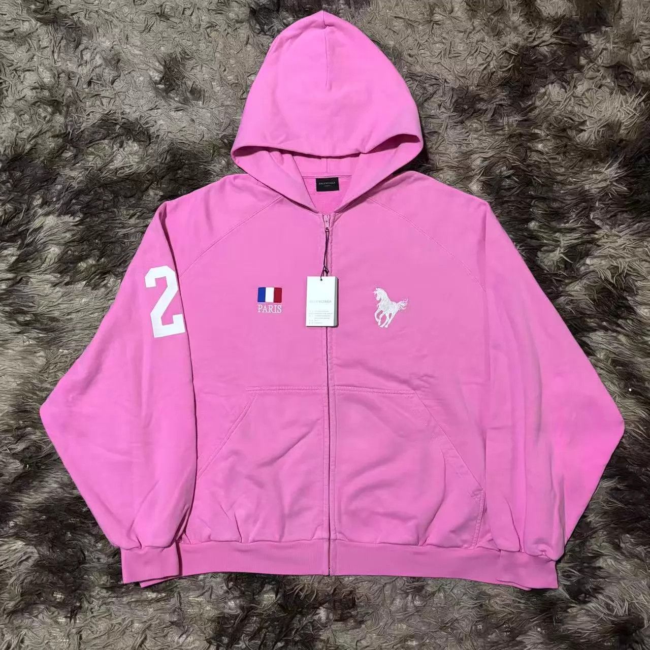 Balenciaga Balenciaga Pink Zip-Up Sweatshirt Jacket US 2 Size US M / EU 48-50 / 2 - 1 Thumbnail