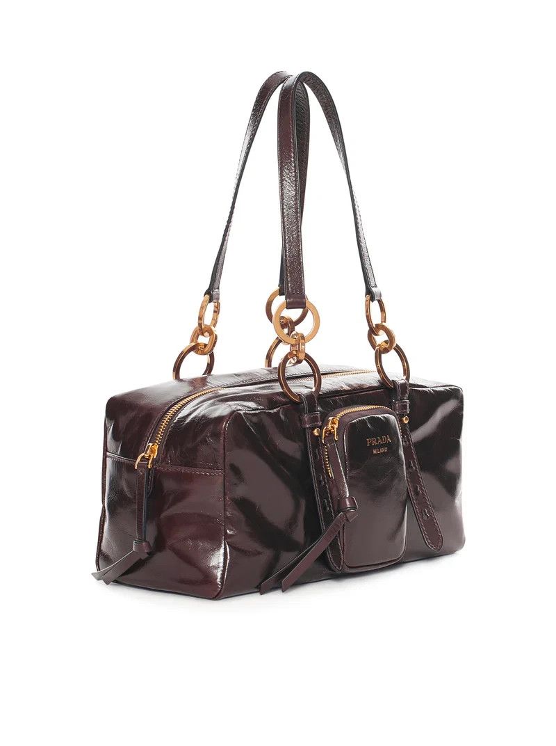Prada PRADA Dangle $3500 Dark Brown Leather Top Handle Bag Size ONE SIZE - 2 Thumbnail