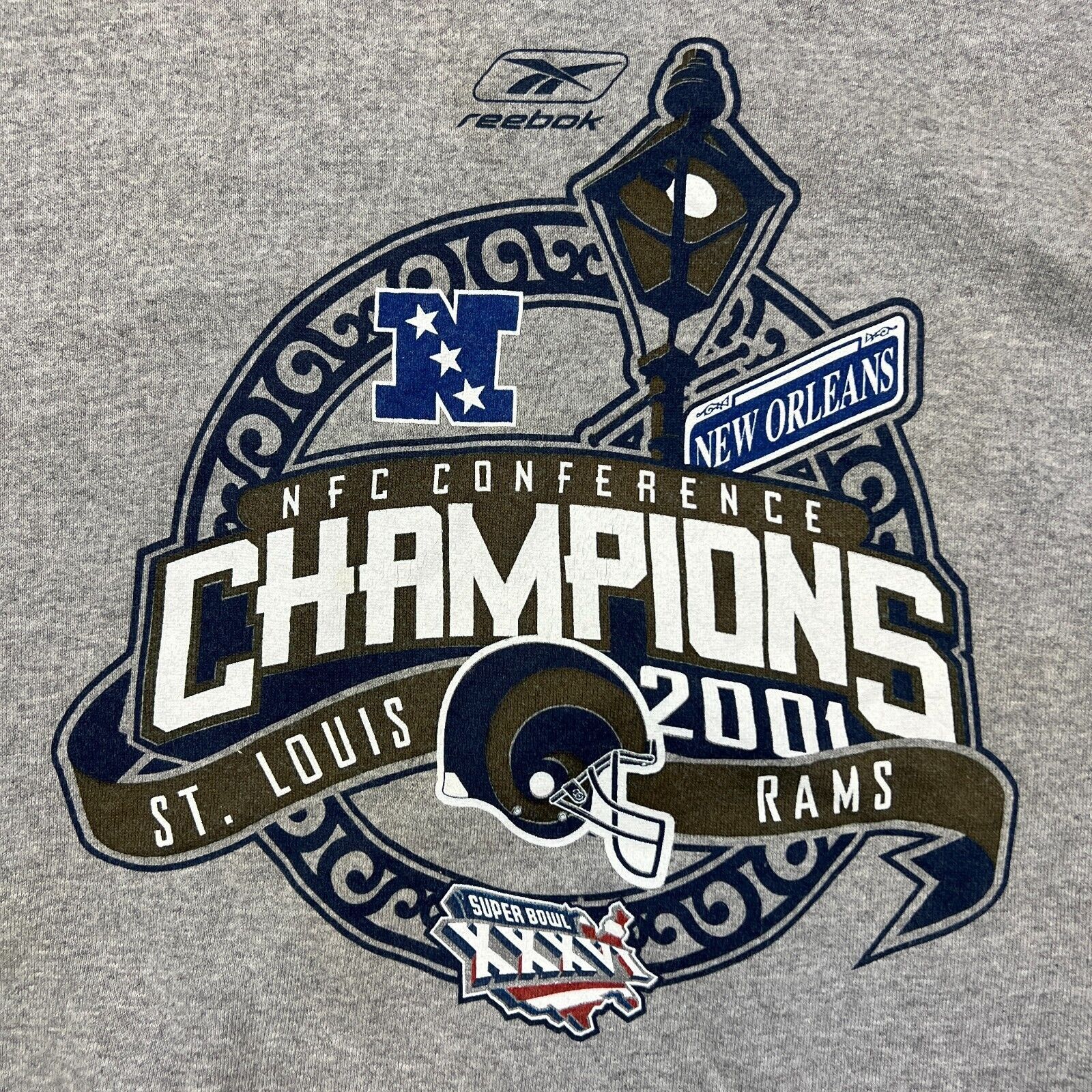 Reebok × Vintage 2001 Reebok St Louis Rams Sweatshirt Conference Champion Size US L / EU 52-54 / 3 - 3 Thumbnail