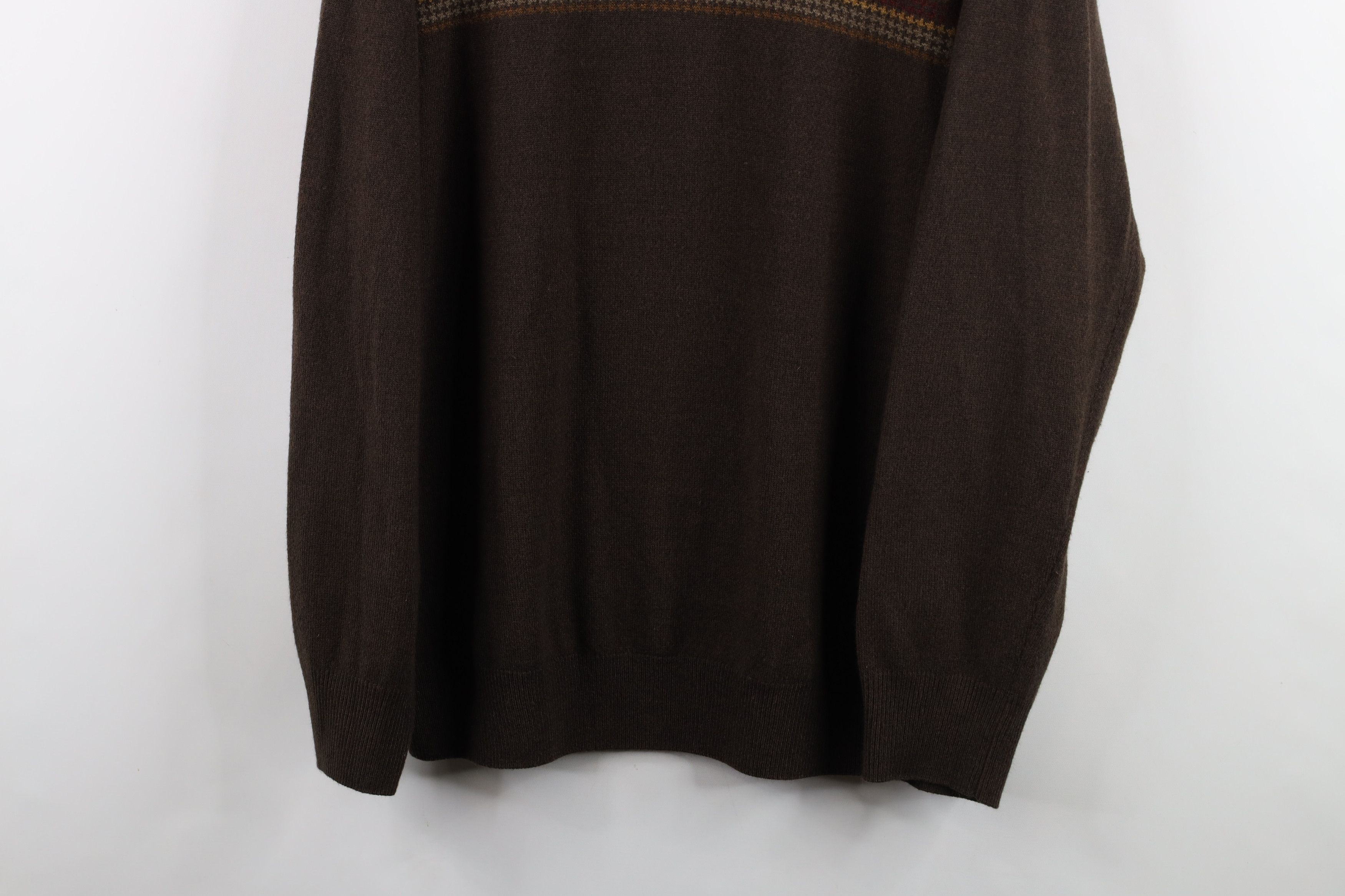 Vintage Vintage 90s Streetwear Houndstooth Knit Collared Sweater Size US L / EU 52-54 / 3 - 3 Thumbnail