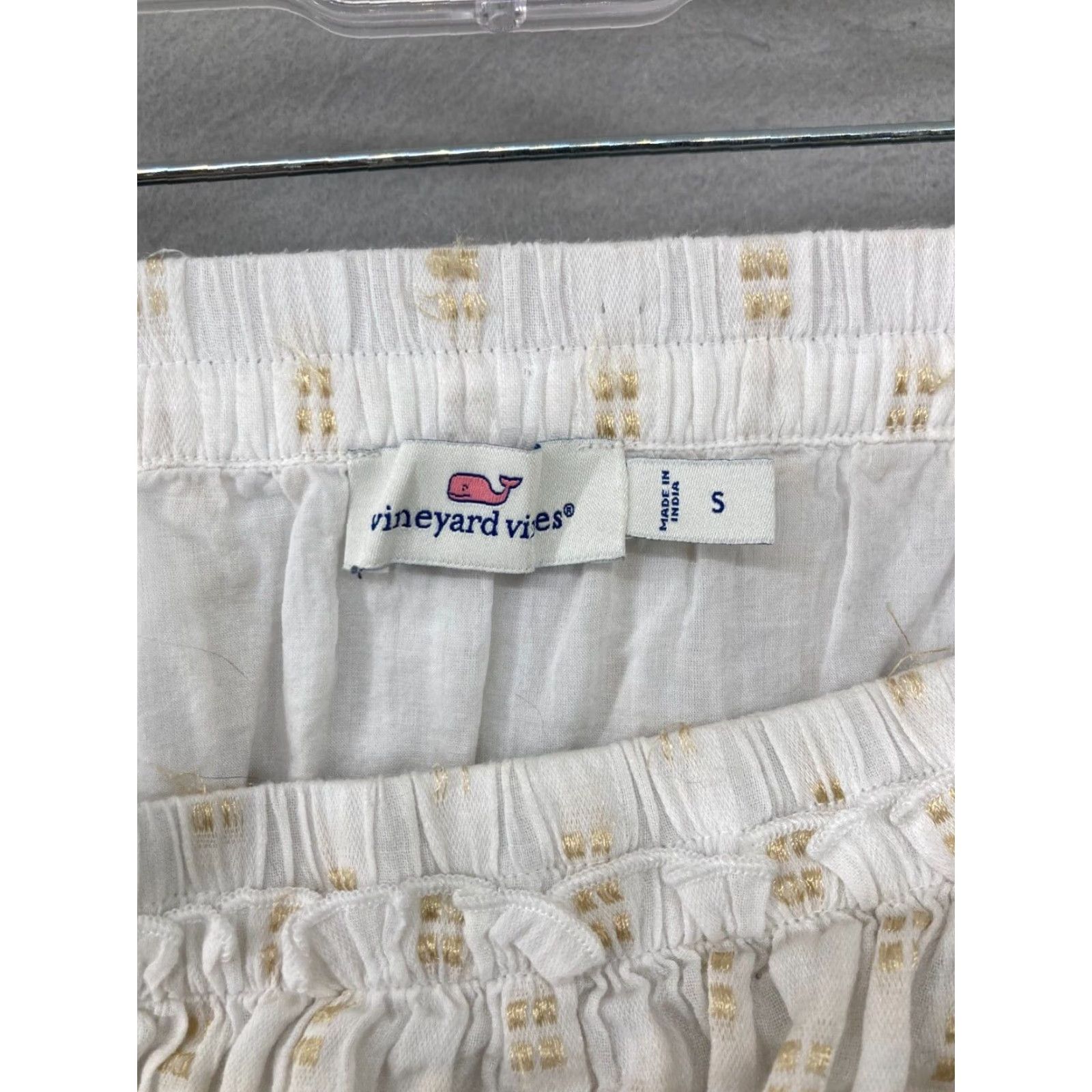 Vineyard Vines Vinyard Vines Womens Skirt Small White Gold Ruffled Size 28" / US 6 / IT 42 - 6 Thumbnail