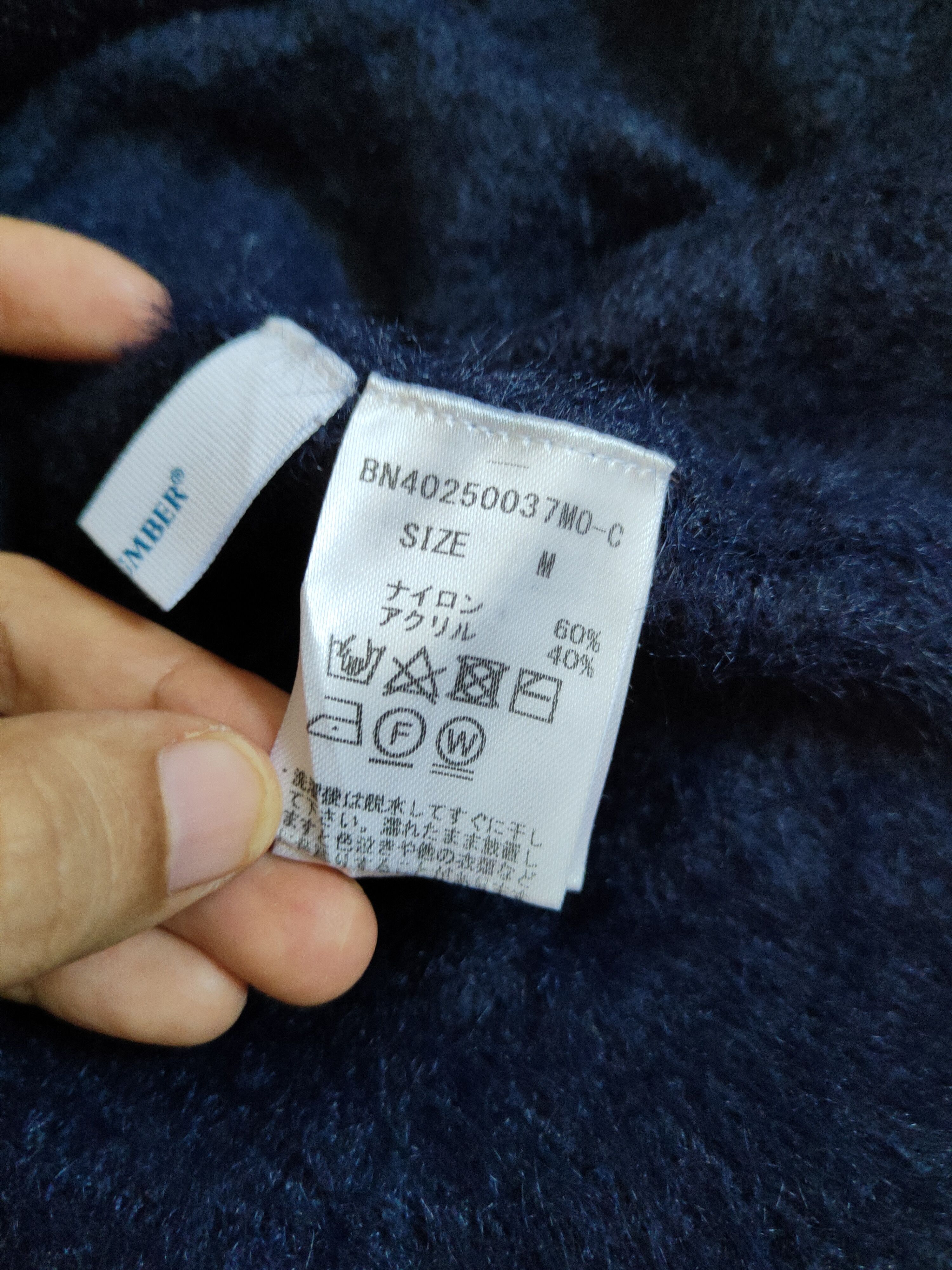 Homespun Knitwear × Japanese Brand × Vintage Back Number Navy Shag Shaggy Fur Mohair Knitwear #S2175 Size M / US 6-8 / IT 42-44 - 11 Thumbnail