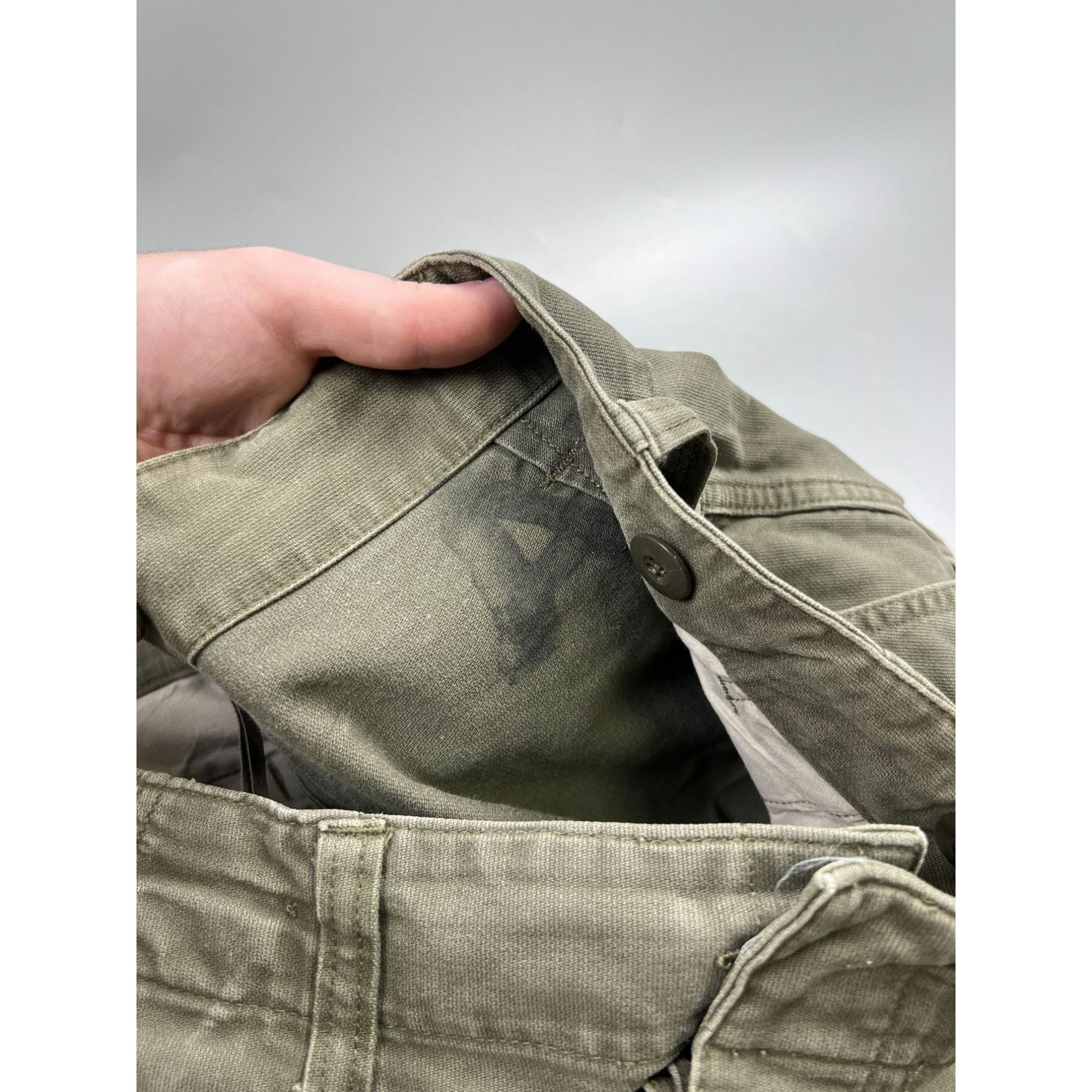 Vintage 1989 Vintage Olive Green Cargo Pants (Y0984) Size US 33 - 7 Thumbnail