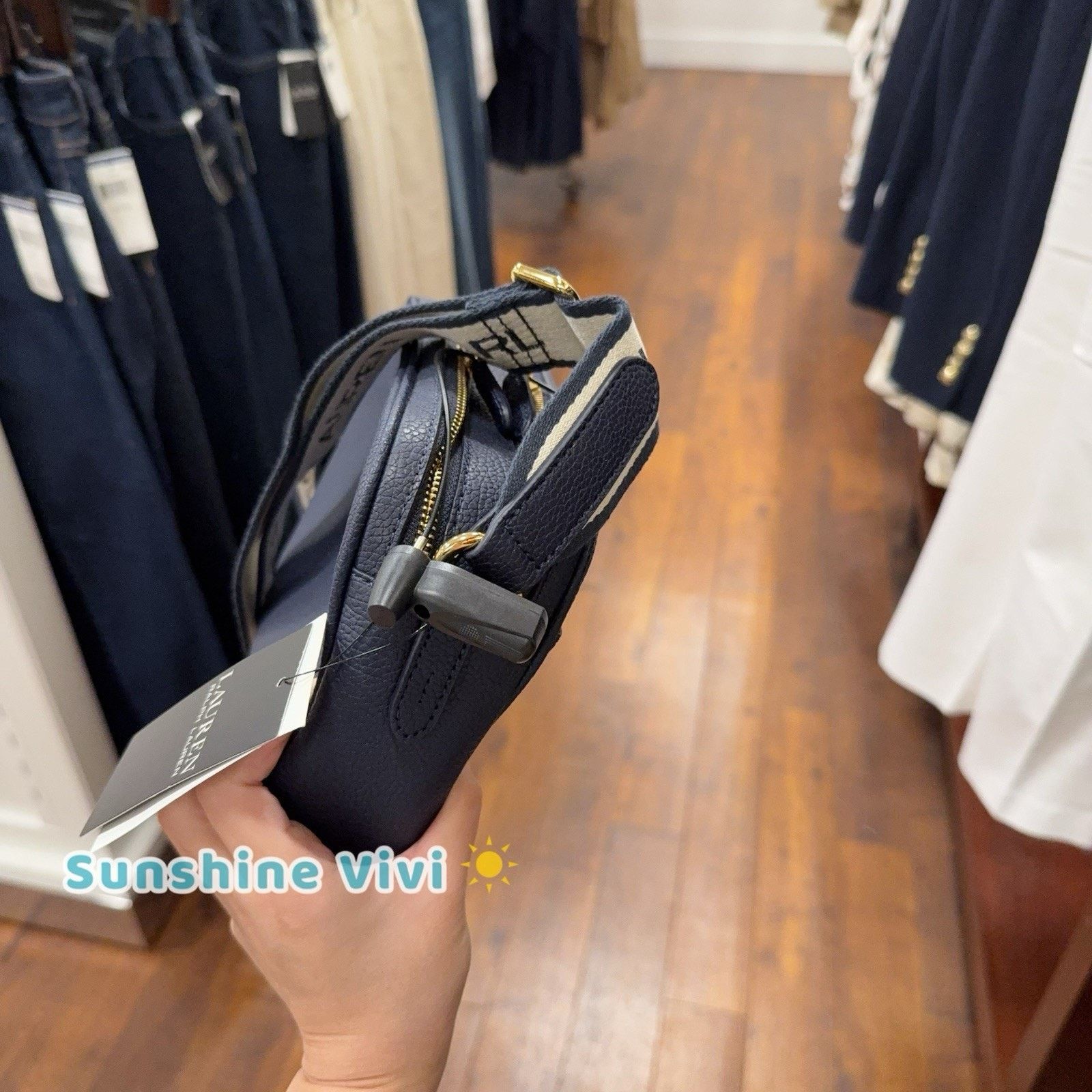 Lauren Ralph Lauren NWT Lauren Ralph Lauren Carrie Leather Crossbody Bag Navy Size ONE SIZE - 2 Thumbnail