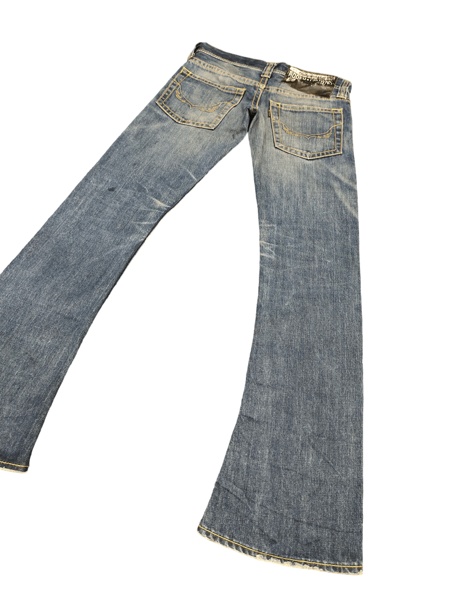 If Six Was Nine Flare Jeans Rodeo Crowns Spiral Cut Faded Low Rise Boot Cut Size US 27 - 12 Thumbnail