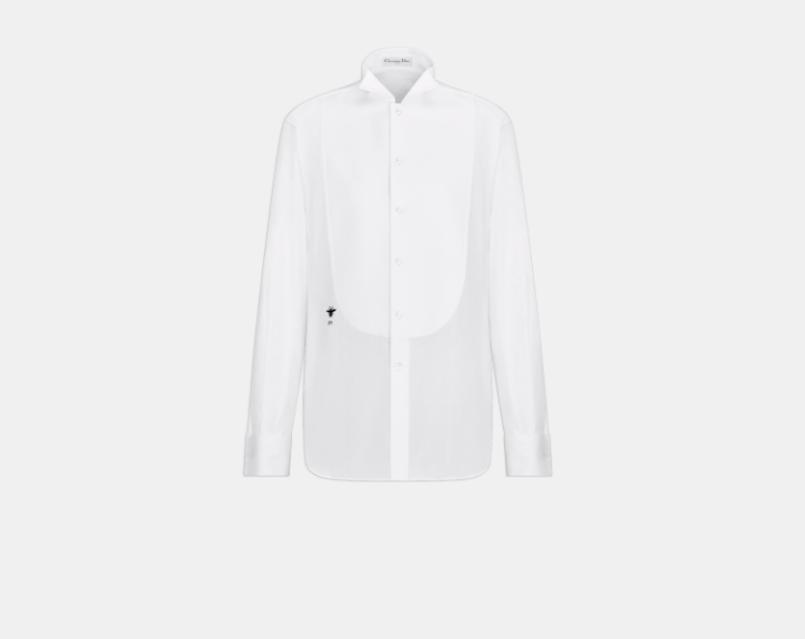 Dior o1w1db10925 441B13 Shirt with Plastron in White Size M / US 6-8 / IT 42-44 - 1 Thumbnail
