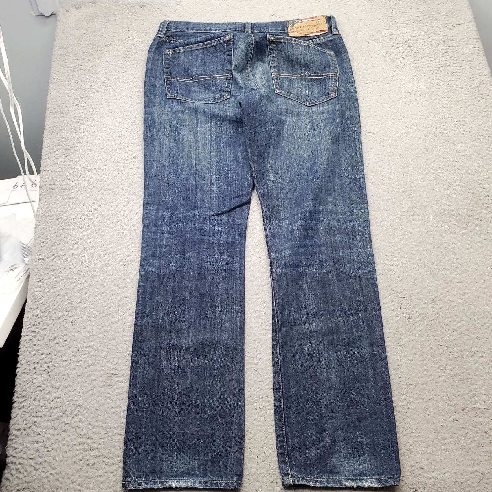 Vintage Denim & Supply Ralph Lauren Jeans Mens 34 Blue Straight Leg Streetwear Size US 34 / EU 50 - 2 Thumbnail
