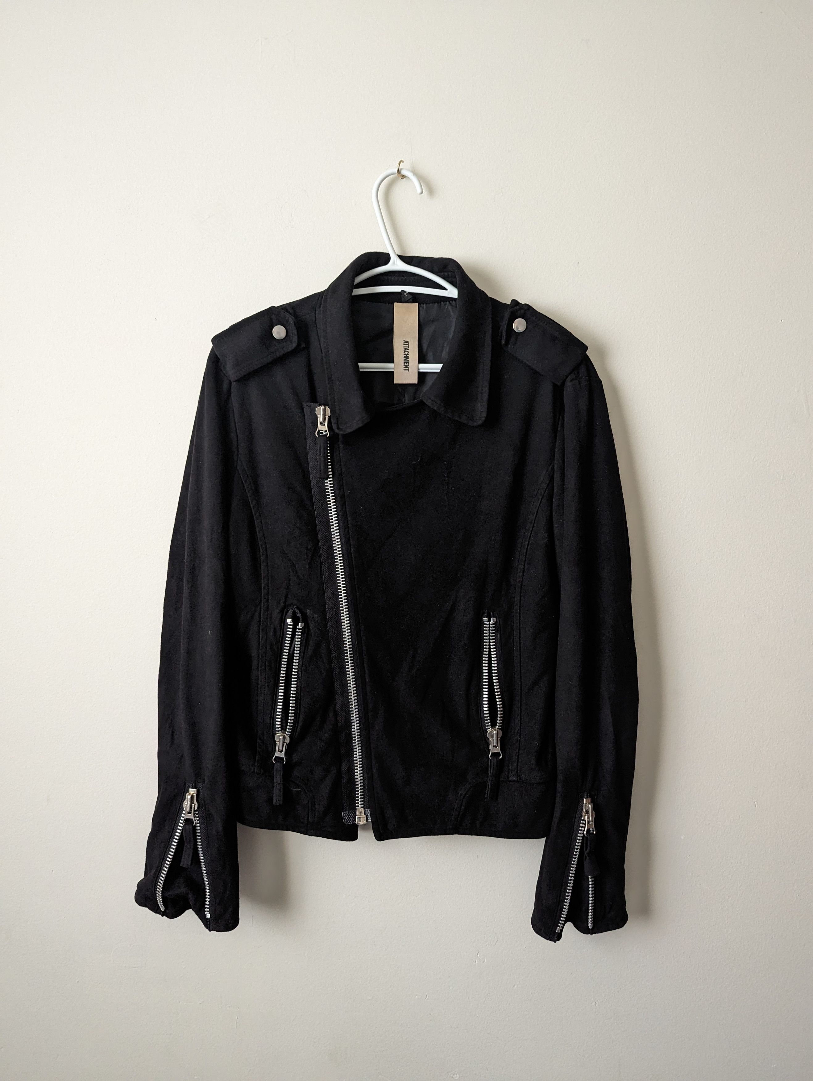 image of Archival Clothing x Attachment Rider Biker Jacket in Black, Men's (Size Small)