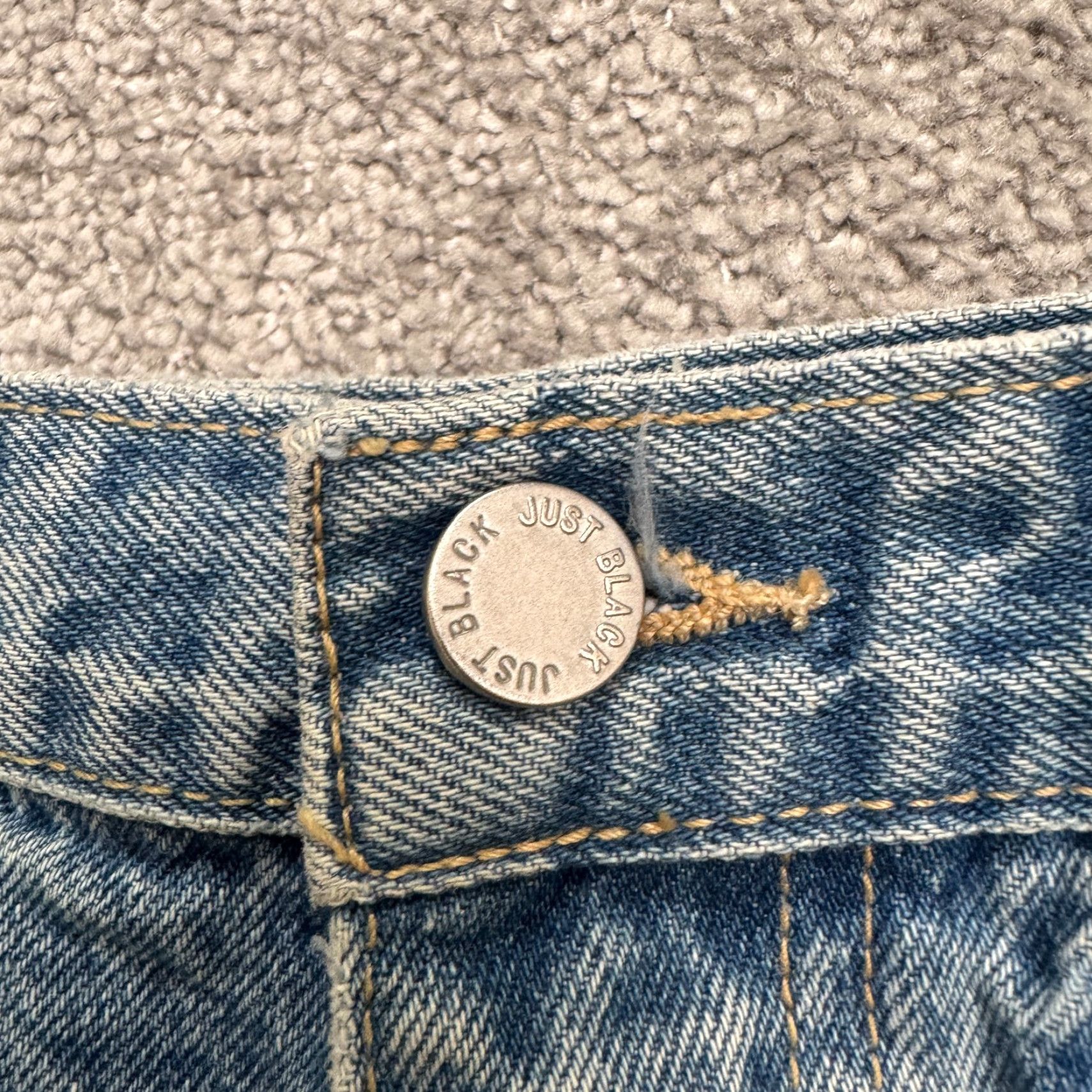 Vintage JUST BLACK Jeans Womens 30 Blue High Rise 90s Straight Distressed Button Fly Denim - City Grunge Streetwear Casual Vintage-Not - 5-Pocket Size 30" / US 8 / IT 44 - 3 Thumbnail