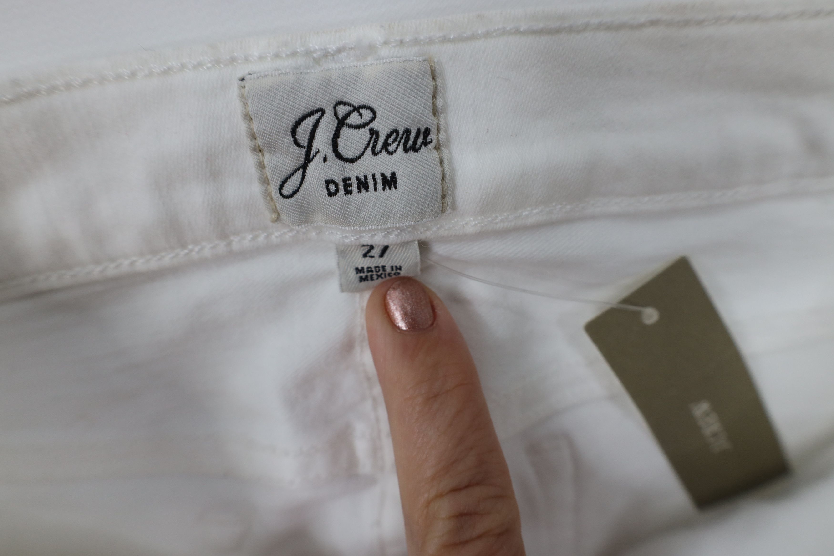 J.Crew New J Crew Stretch Toothpick Skinny Leg Denim Jeans White Size 27" / US 4 / IT 40 - 7 Thumbnail