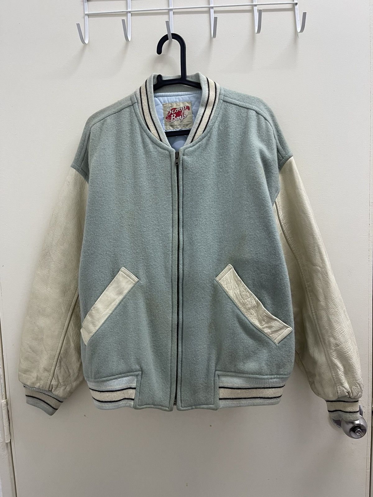 Vintage Scoop Boys Club Wool Leather Varsity Jacket Size US L / EU 52-54 / 3 - 5 Thumbnail