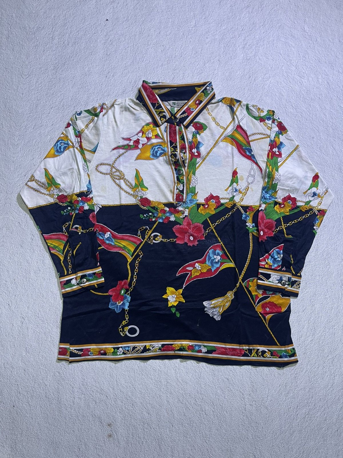 Japanese Brand Y2K SILLOAM long tshirt full print motif multi color Size US M / EU 48-50 / 2 - 1 Thumbnail