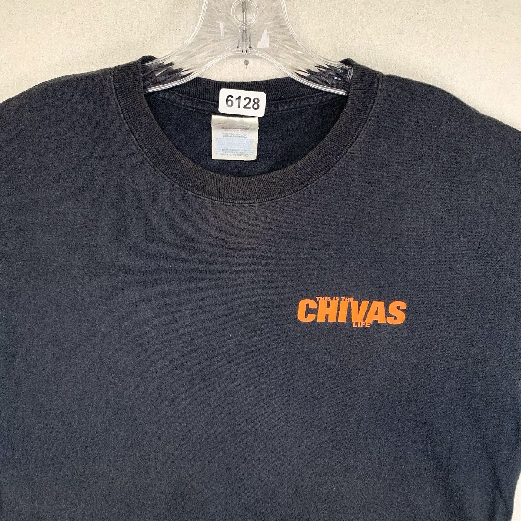 Hanes VINTAGE Hanes Chivas Regal T-Shirt XL Faded Black Graphic Print 90s y2k Mens Size US XL / EU 56 / 4 - 6 Thumbnail