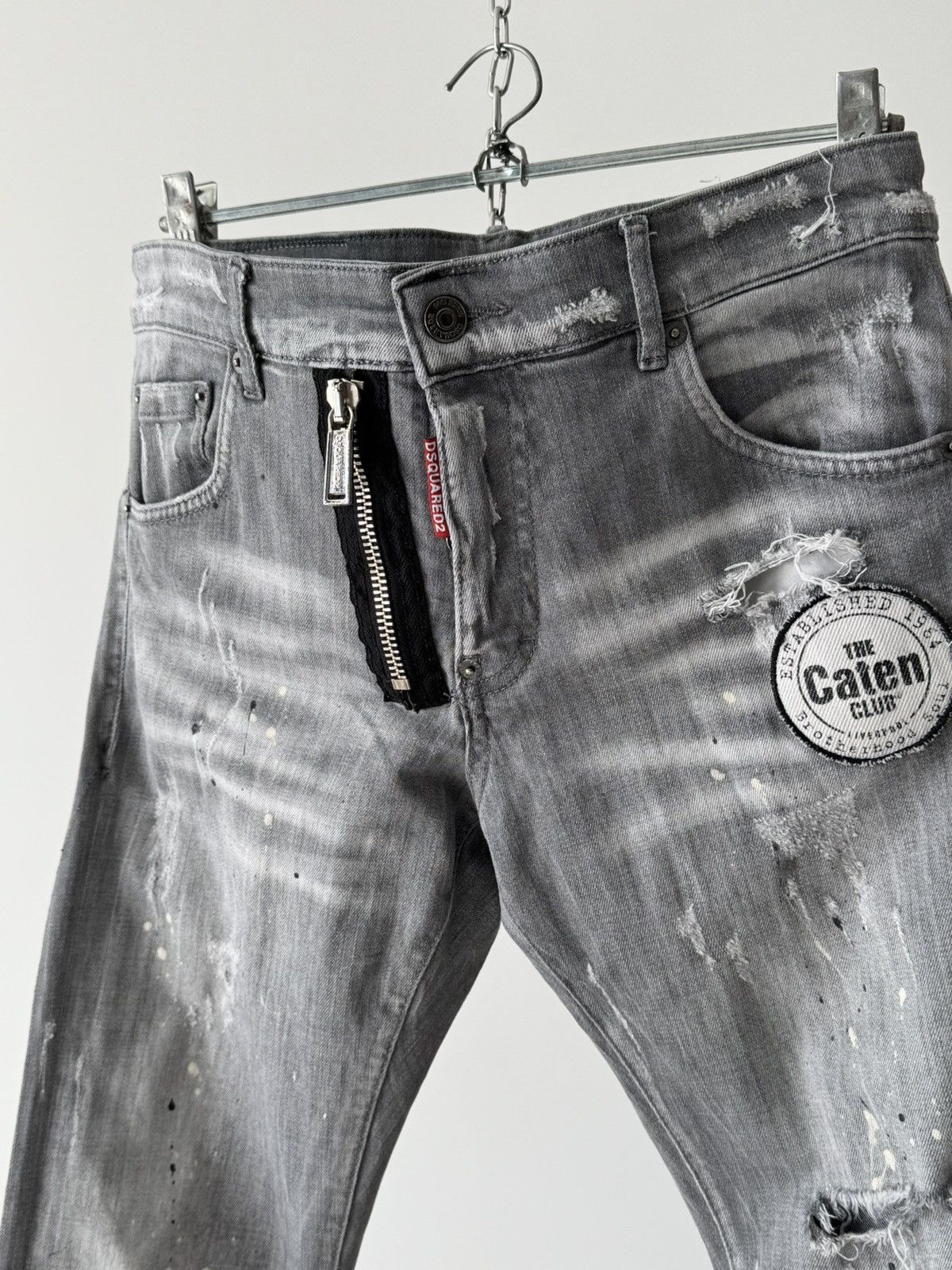 Designer × Dsquared2 Dsquared2 2018 Distressed Painted Skinny Jeans Pants Size US 30 / EU 46 - 4 Thumbnail
