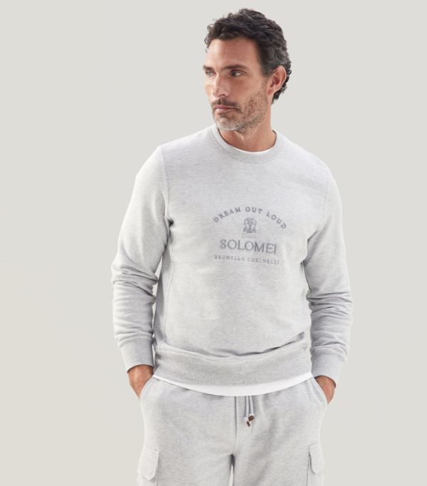 image of Brunello Cucinelli O1W1Db10524 Sweatshirt In Grey, Men's (Size Large)