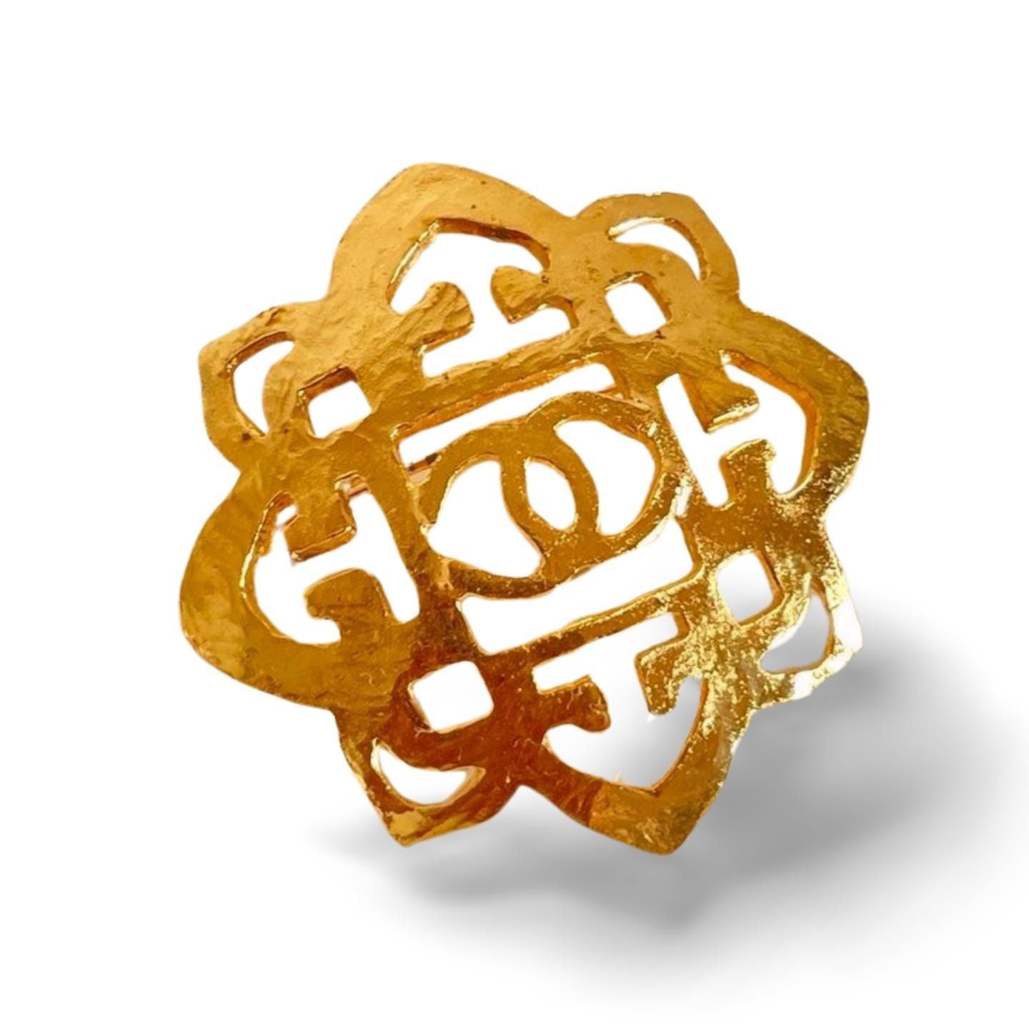Chanel Vintage CHANEL Golden emblem design, brooch with CC mark. Size ONE SIZE - 3 Thumbnail