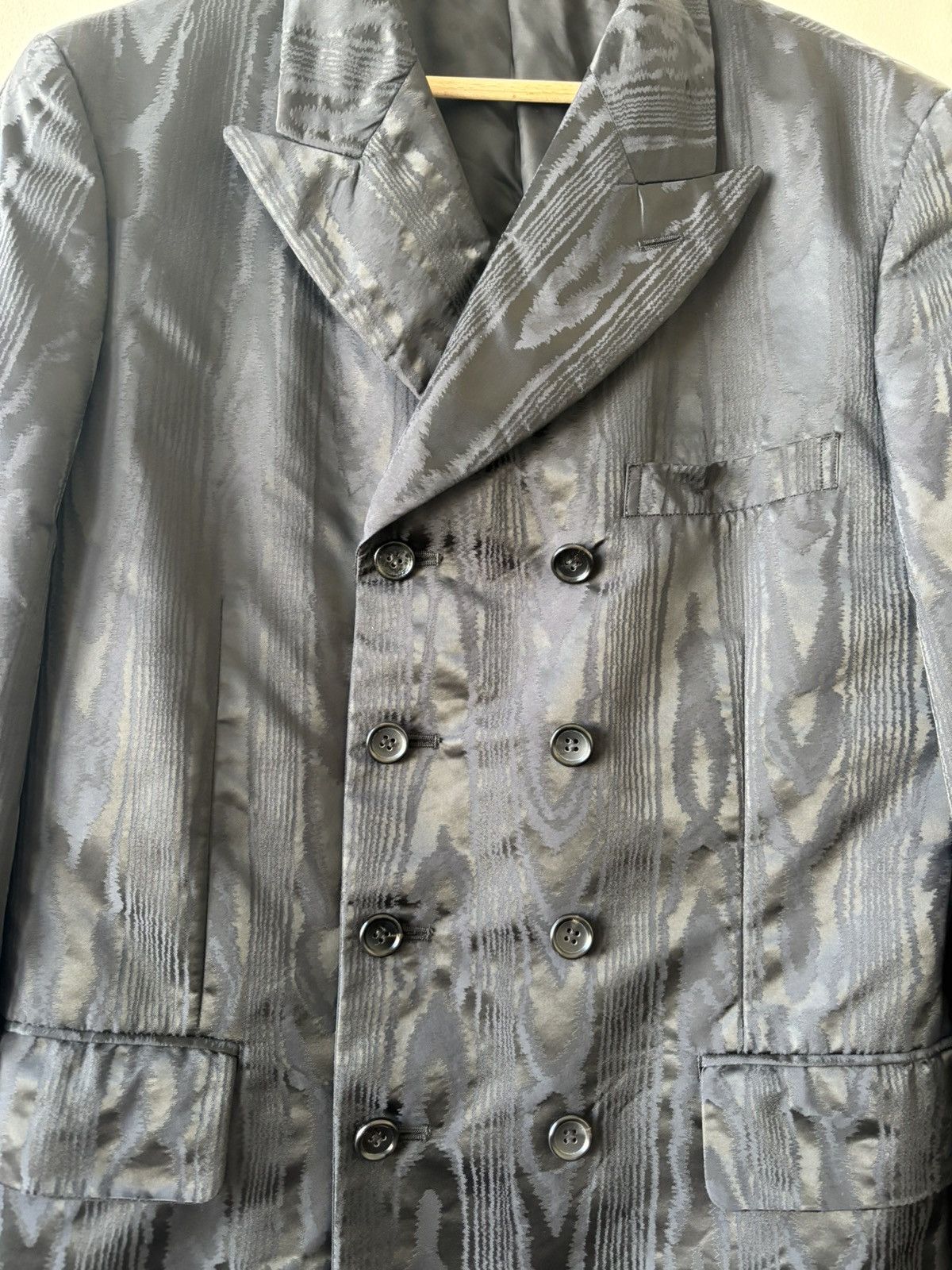 Comme des Garcons Homme Plus Comme des garcons mens moire jacquard double breasted blazer Size 38R - 4 Thumbnail