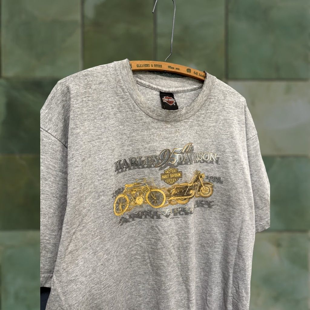 Harley Davidson VINTAGE Harley-Davidson 90s Gray T-Shirt XL Mens Shirt Size US XL / EU 56 / 4 - 1 Thumbnail
