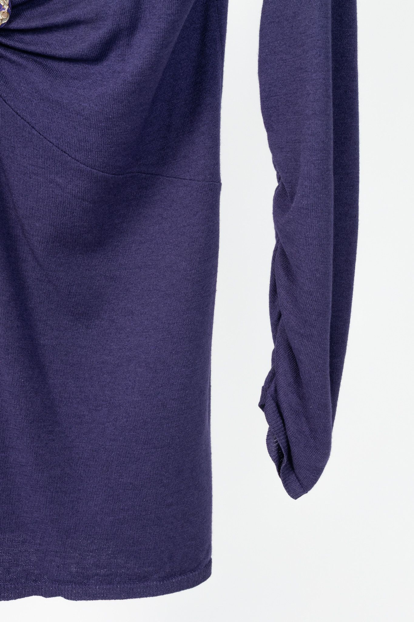 Roberto Cavalli Roberto Cavalli Purple Snake-Bust Ruched Sweater Size XL / US 12-14 / IT 48-50 - 6 Thumbnail
