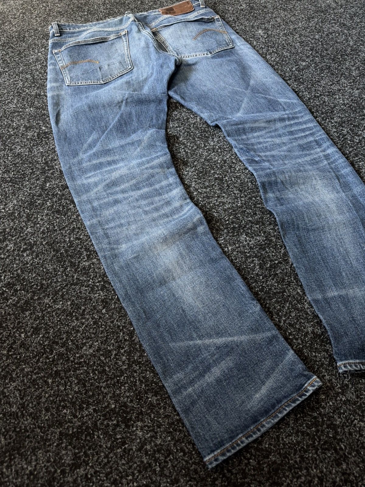 G-Star Retro Y2K 90s G-Star RAW 3301 Straight Faded Denim Jeans Size US 34 / EU 50 - 12 Thumbnail