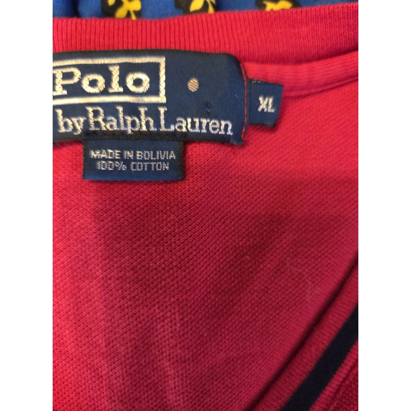 Polo Ralph Lauren Polo Ralph Lauren Shirt Men XL Red & Black Short Sleeve V-Neck Logo Embroidered 100% Cotton T-Shirt Size US L / EU 52-54 / 3 - 7 Thumbnail