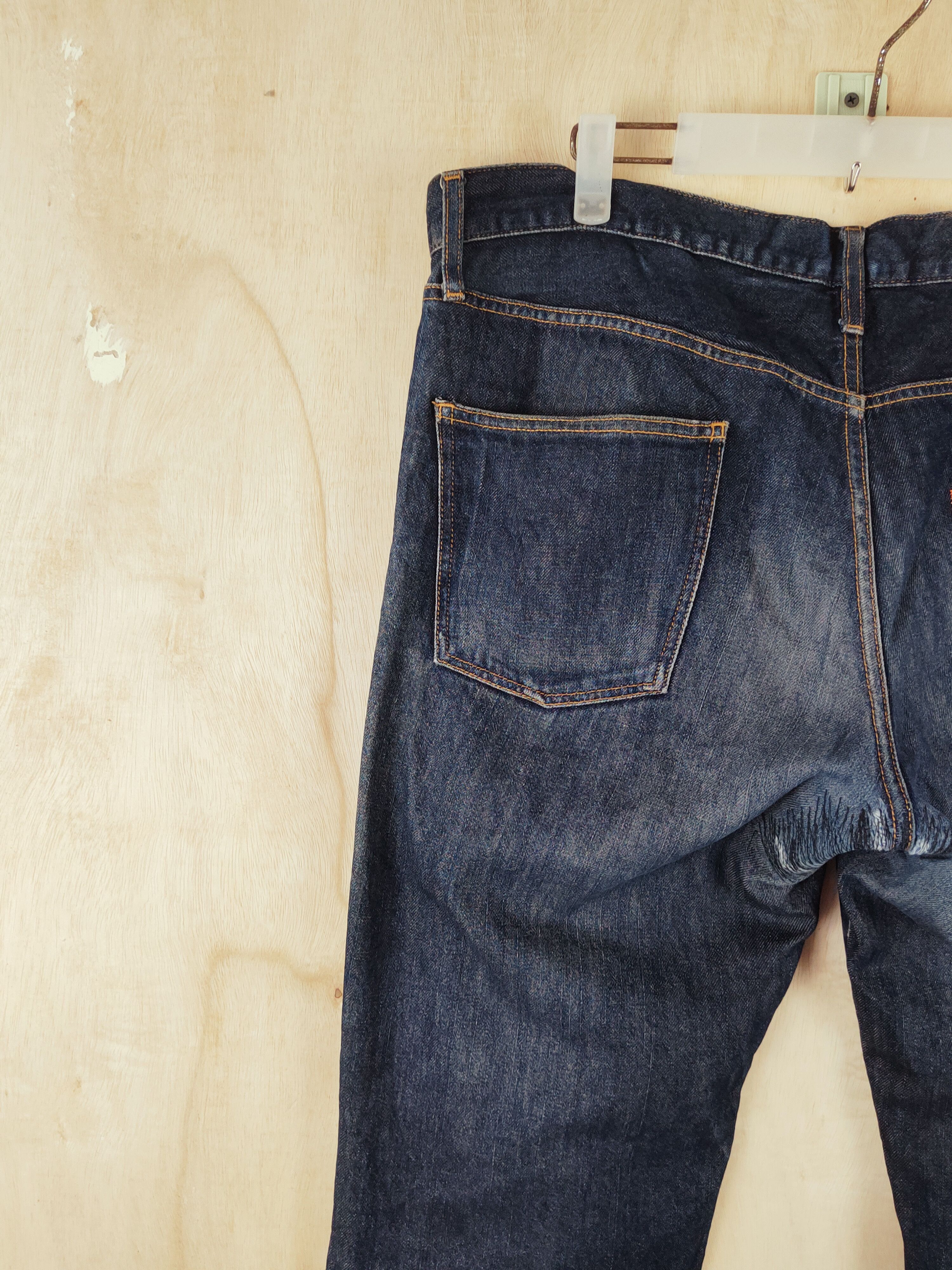 Japanese Brand Japan Dark Blue Distressed Ripped denim Jeans #S2677 Size US 35 - 9 Thumbnail