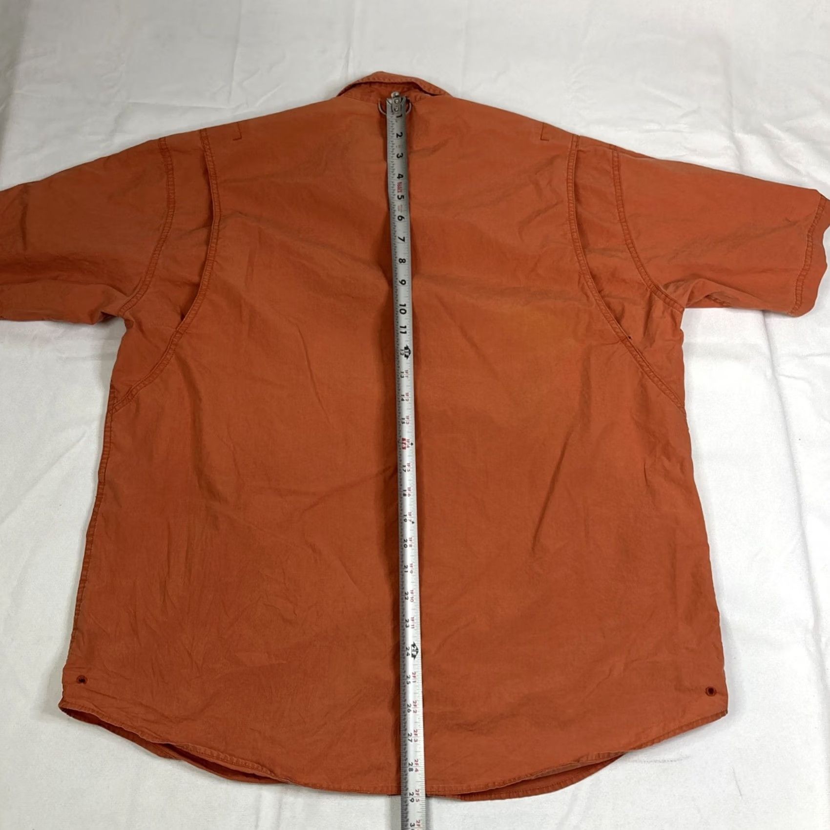 Vintage Columbia Button-Up Shirt Men L Orange Outdoor Pockets Short Sleeve XCO Fishing Size US 33 - 5 Thumbnail