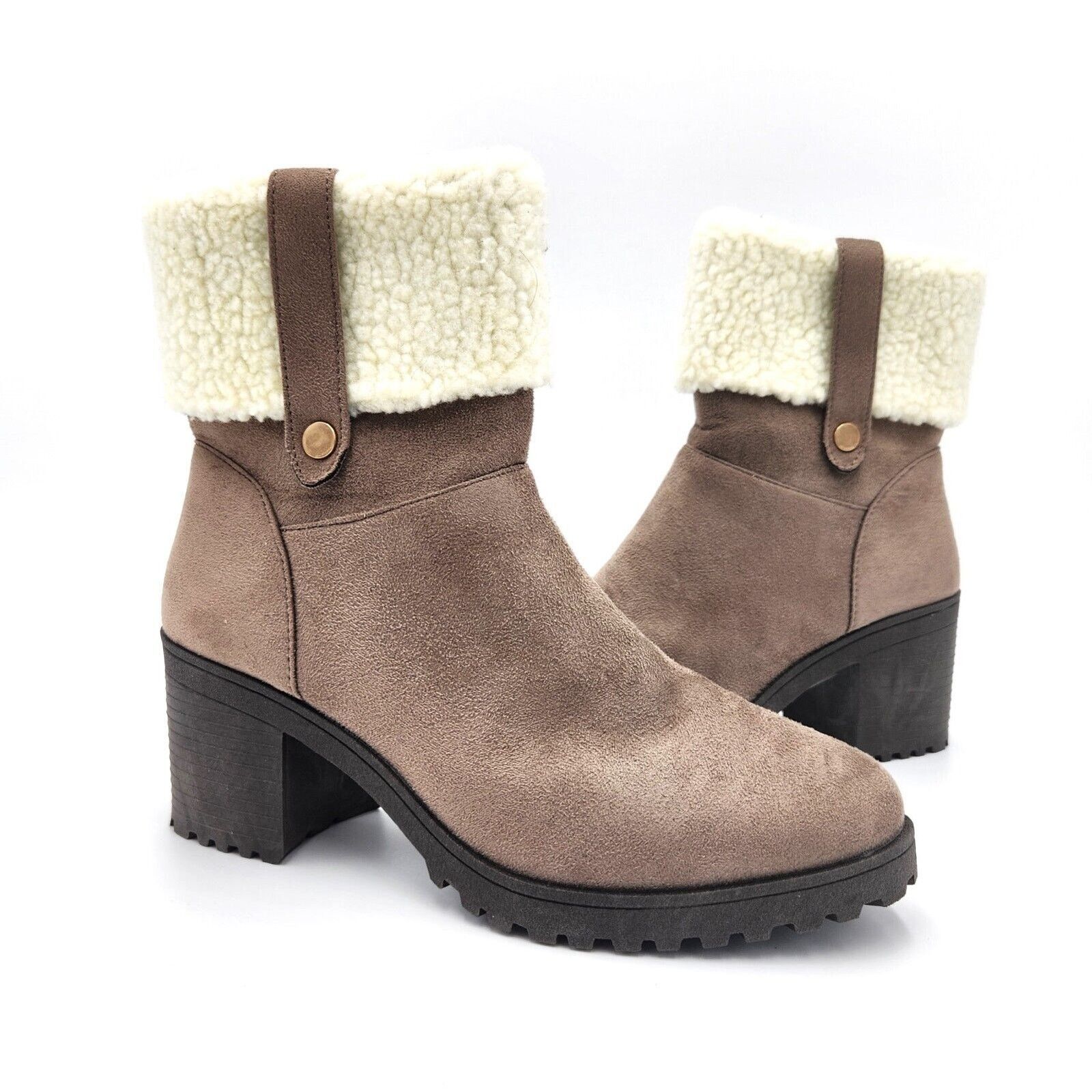 The Unbranded Brand Olivia Miller Women Tan Amy Sherpa Casual Ankle Boots 6.5 Size US 6.5 / IT 36.5 - 1 Thumbnail