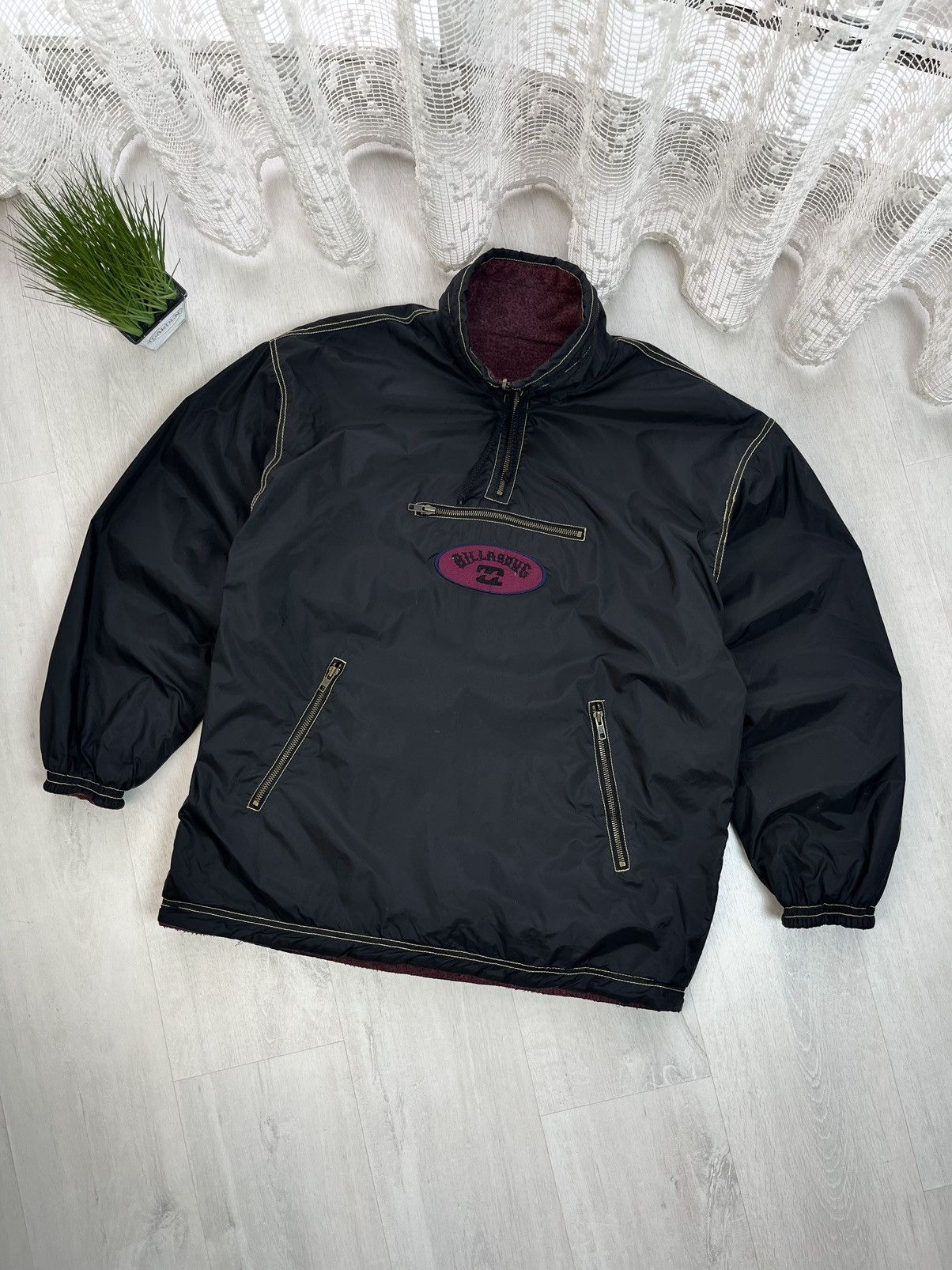 Billabong × Vintage Billabong Reversible Nylon Anorak Jacket Center Logo Vintage Size US L / EU 52-54 / 3 - 1 Thumbnail