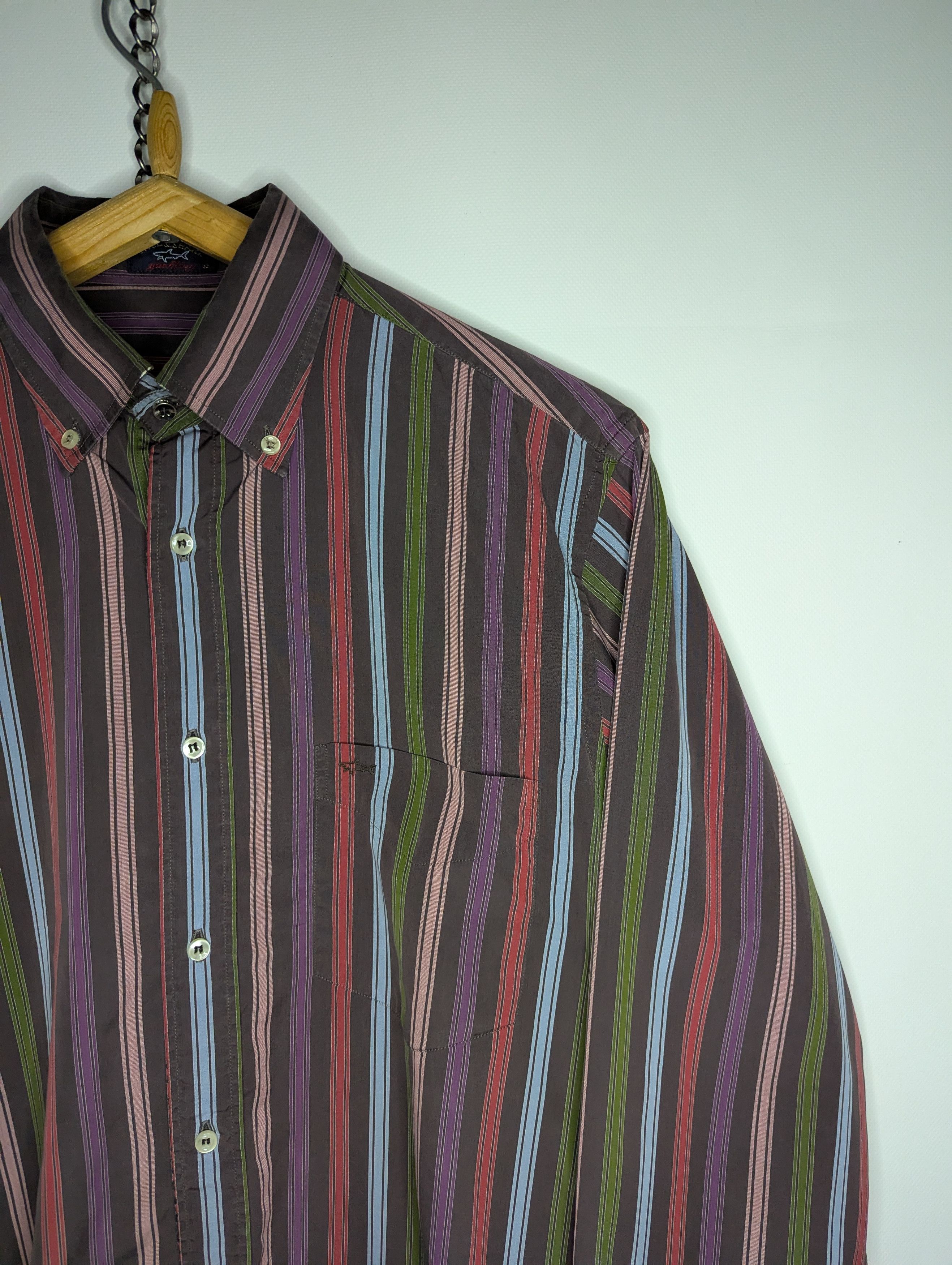 Paul & Shark × Vintage Paul & Shark Silver Collection Vintage Striped Shirt Size 40 Size US M / EU 48-50 / 2 - 3 Thumbnail