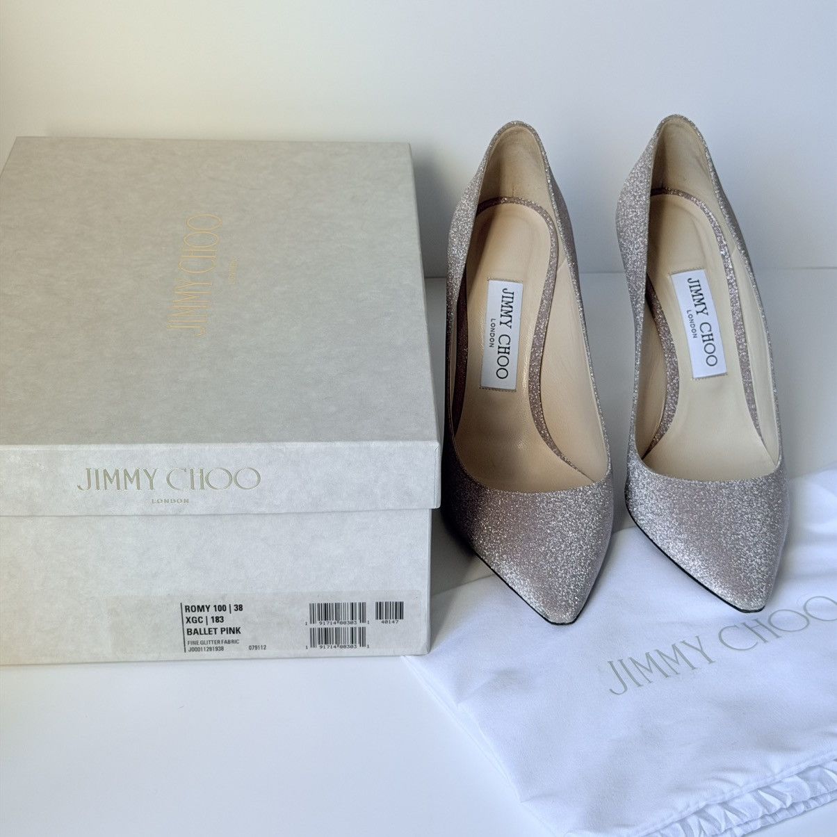 Jimmy Choo Jimmy Choo Romy Glitter Pumps Ballet Pink Size US 8 / IT 38 - 8 Thumbnail