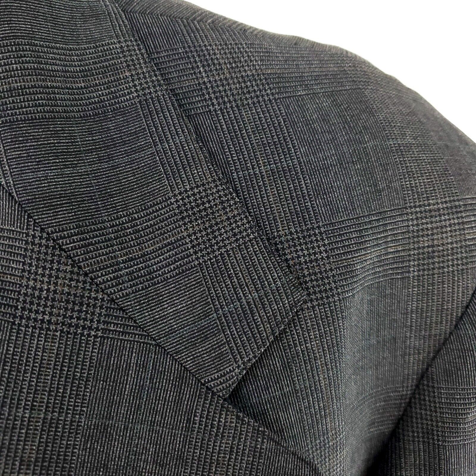 Southwick Southwick Wool 2 Button Blazer 42R Gray Plaid W/ Brown Teal Size 42R - 2 Thumbnail