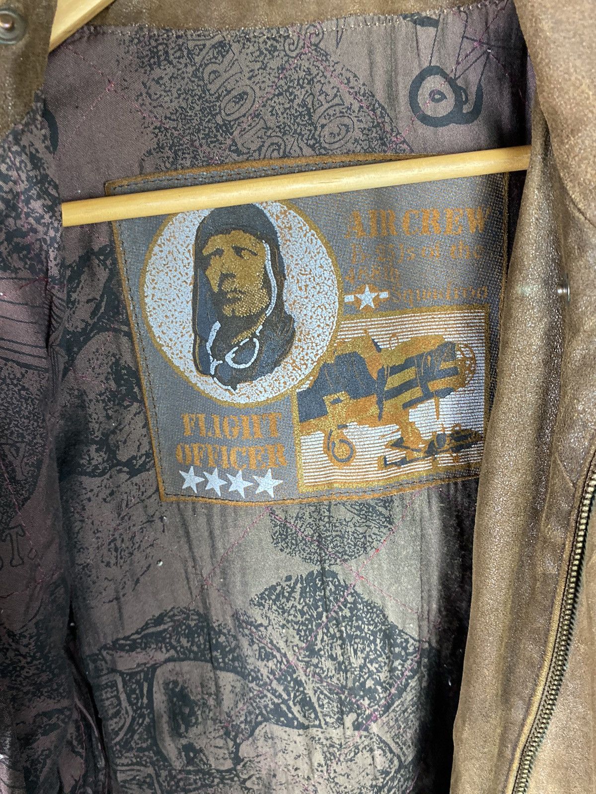 Vintage Vintage Leather Flying Bomber Jacket with Military Patches Size US L / EU 52-54 / 3 - 13 Thumbnail