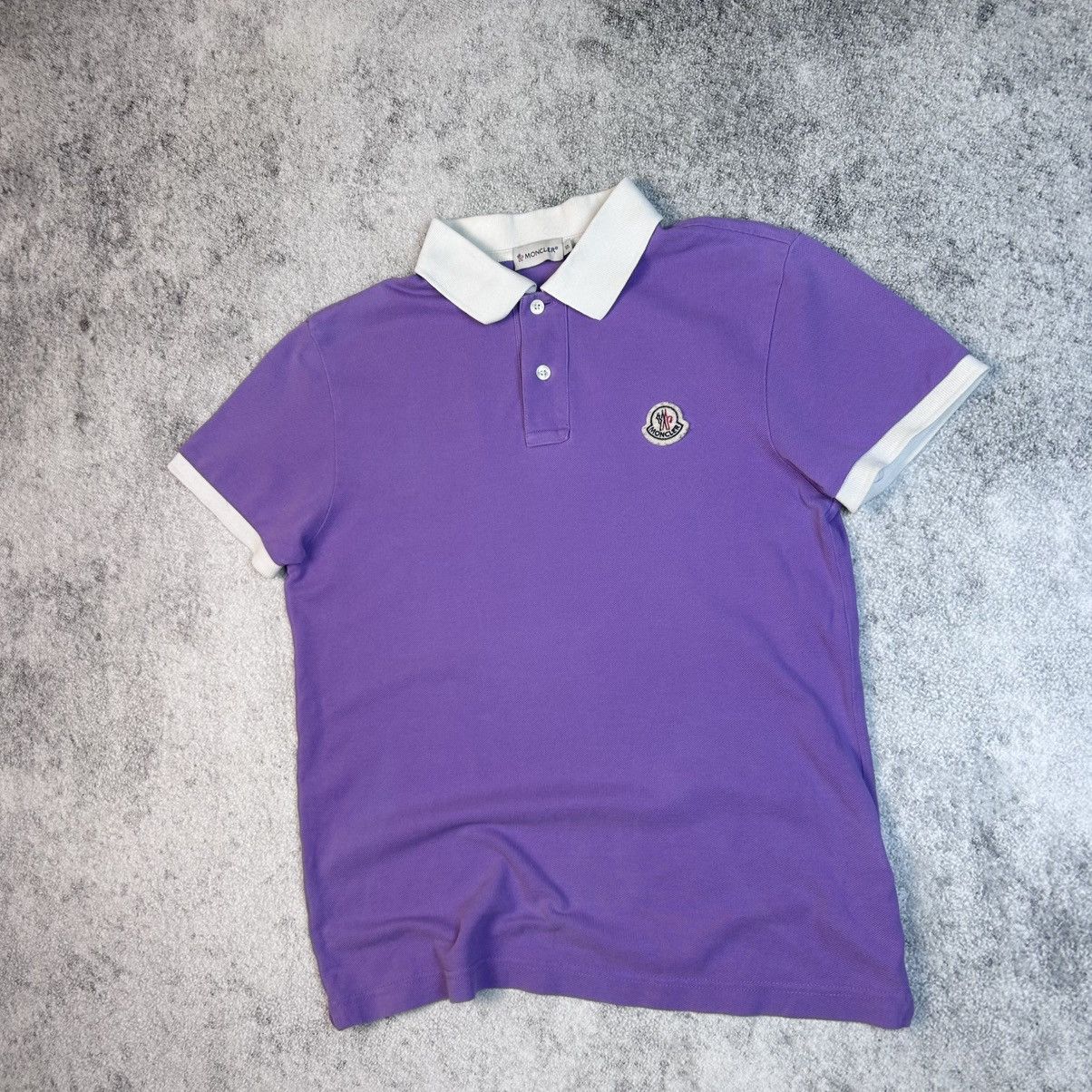 Moncler Luxury Men's Polo Shirt Moncler Lilac Logo Size US S / EU 44-46 / 1 - 2 Thumbnail
