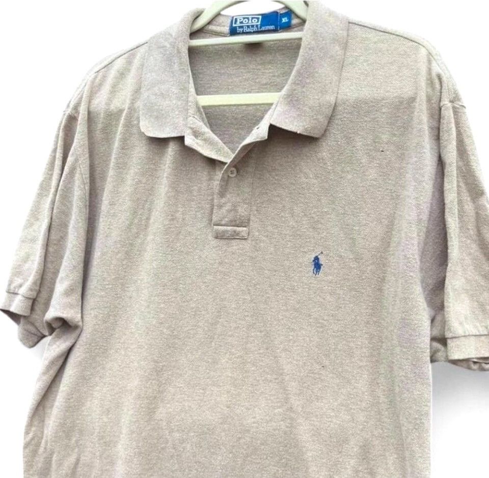 Polo Ralph Lauren Vintage Polo Ralph Lauren Beige Pique Polo Shirt XL Boxy Size US XL / EU 56 / 4 - 3 Thumbnail