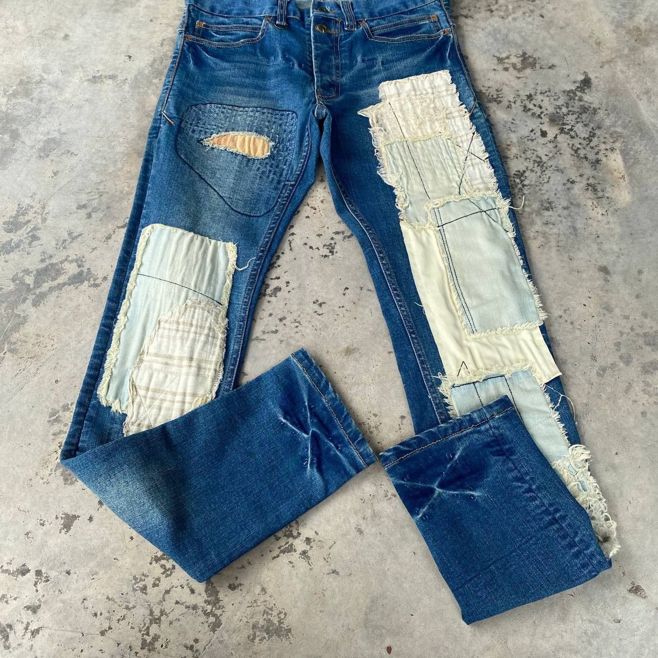 Japanese Brand JAPANESE BURN OUT BLUEWASH DISTRESSED BORO REWORKED DESIGN Size US 28 / EU 44 - 11 Thumbnail