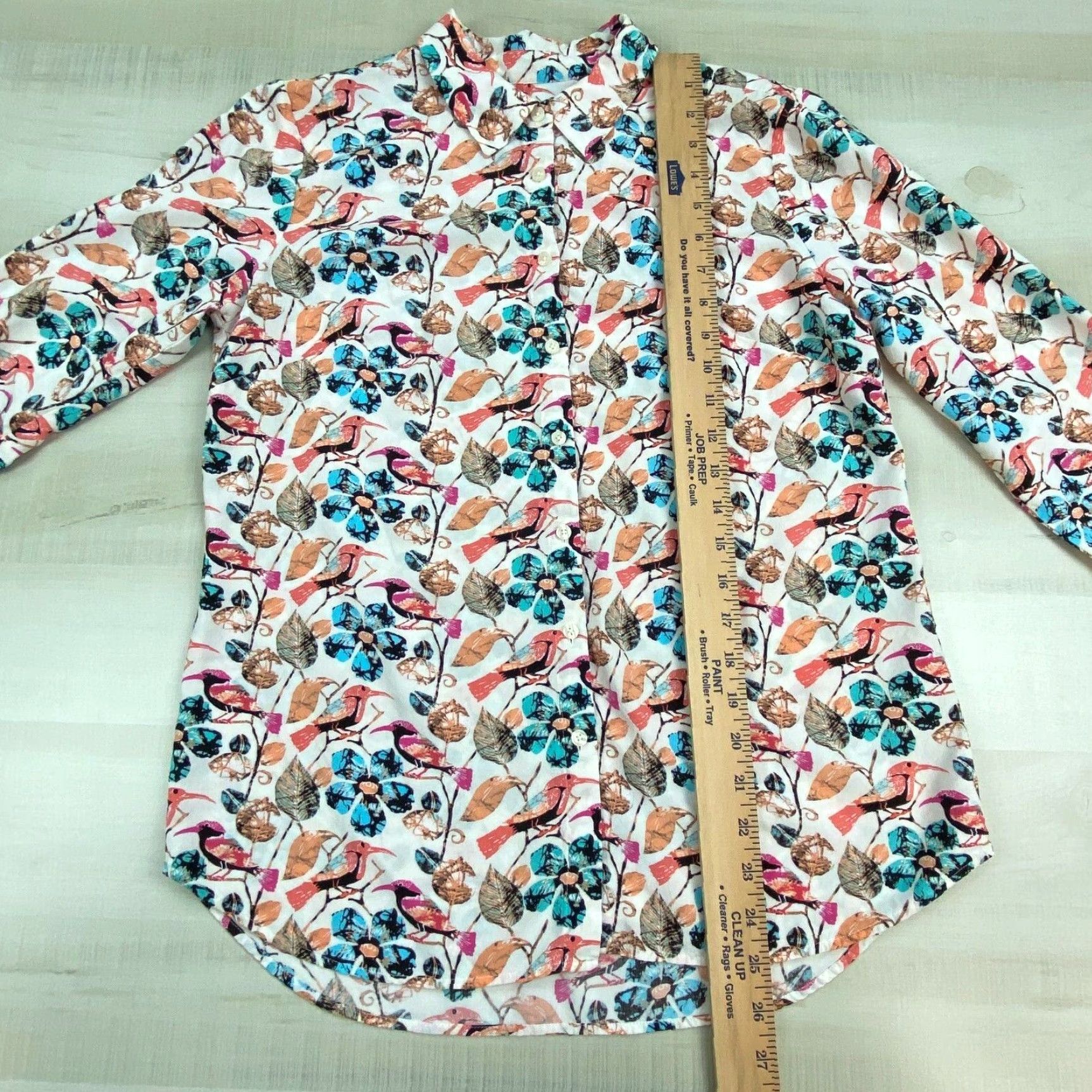 Talbots Talbots Women's Small Floral Button Up Shirt Multicolor Long Sleeve Roll Tab Sleeves Casual Size S / US 4 / IT 40 - 7 Thumbnail