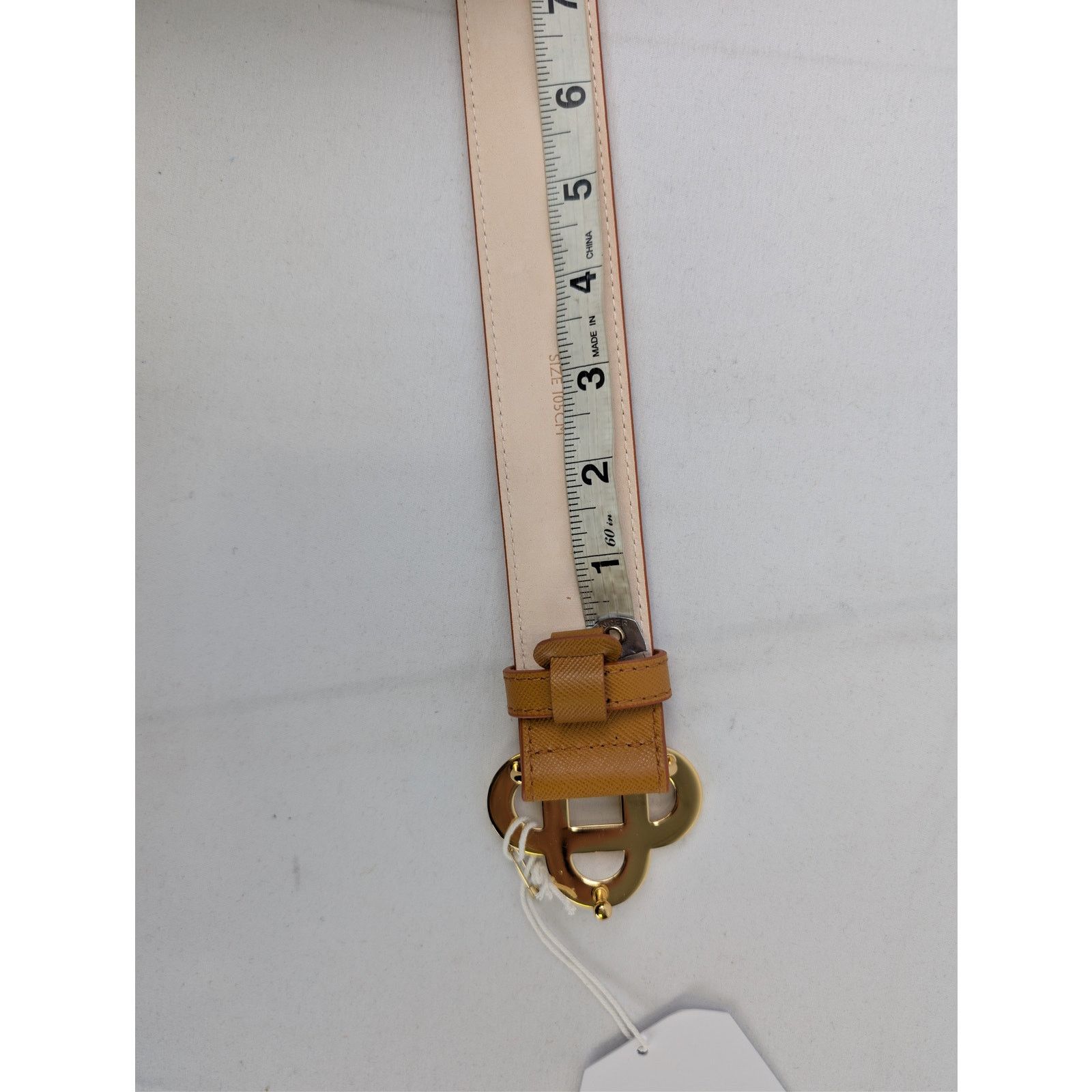 Casablanca o1rshd1 Size: 105cm / Men's Leather CC Logo Buckle Belt Tan Size 42 - 14 Thumbnail