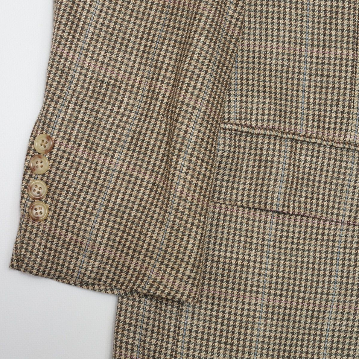 Polo Ralph Lauren Polo Ralph Lauren Vintage Houndstooth Blazer Silk Flax Wool Size 42R - 2 Thumbnail