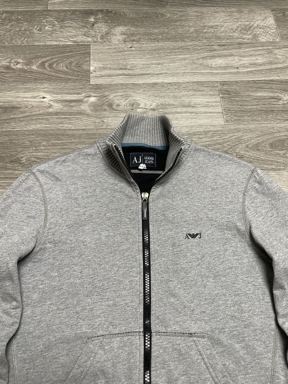 Armani ARMANI JEANS FULL ZIP UP SWEATSHIRT WITH AJ LOGO IN GREY Size US S / EU 44-46 / 1 - 4 Thumbnail