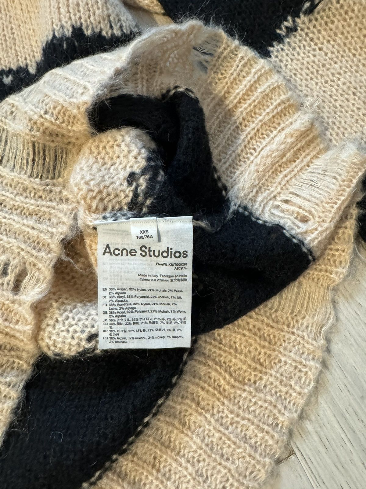 Acne Studios Acne Studios Mohair Distressed Stripped Sweater Size US XXS / EU 40 - 5 Thumbnail