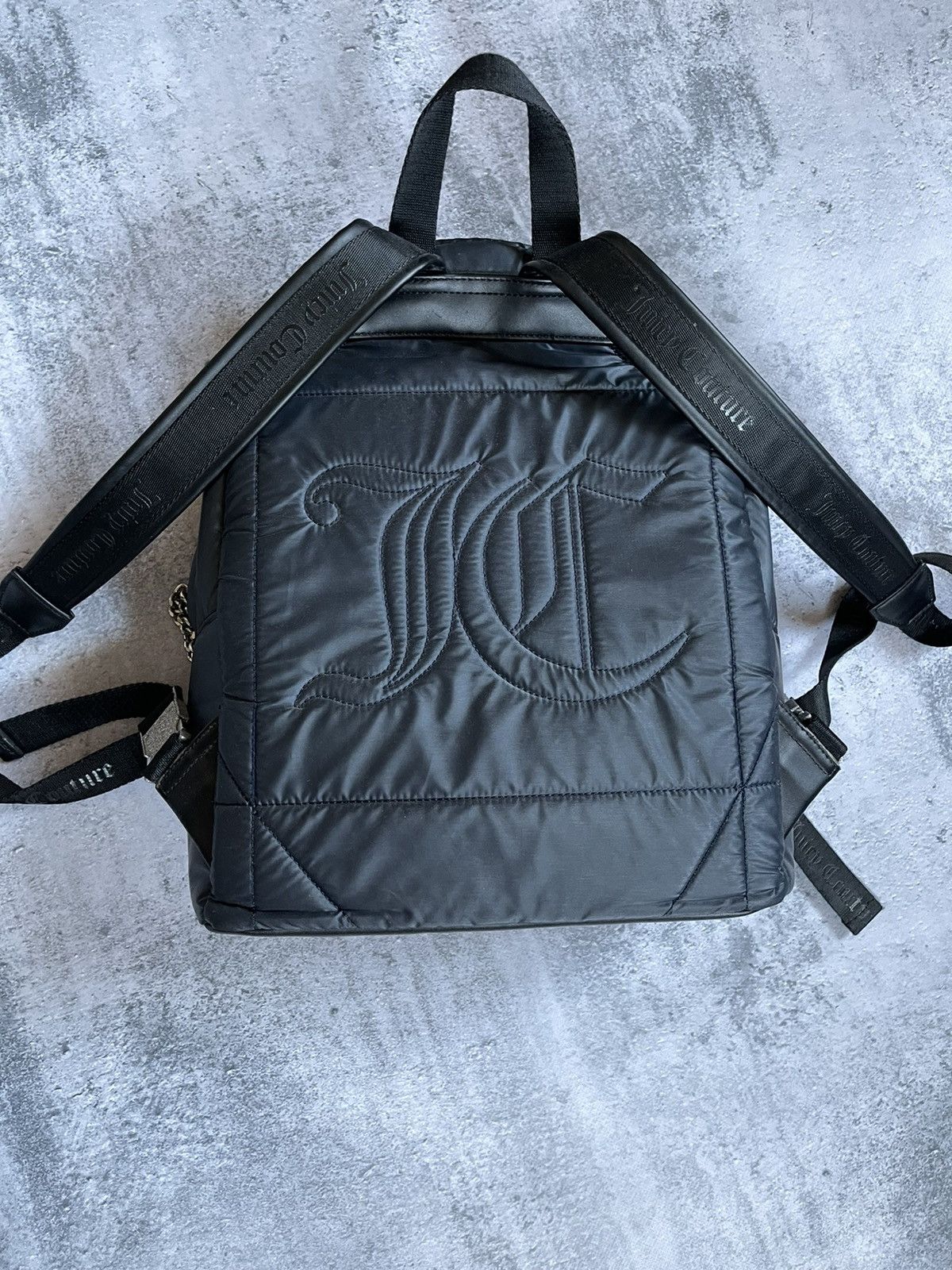 Crazy Luxury Juicy Couture Big Logo Y2k Puffer Backpack display picture 1