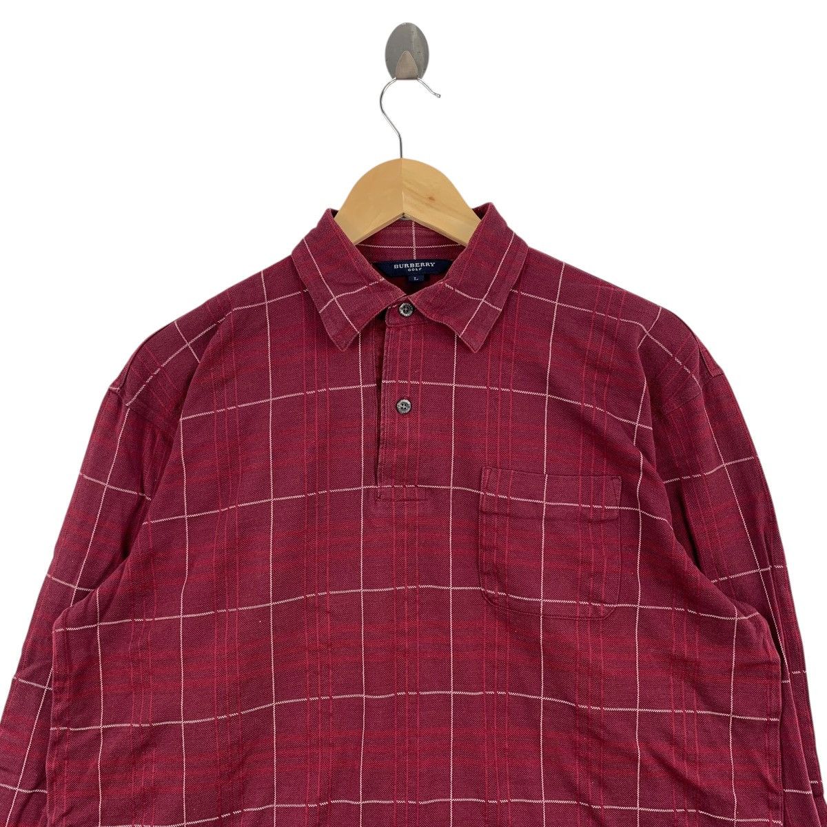 Burberry BURBERRY GOLF Tartan Check Single Pockey Collar Tshirt Size US L / EU 52-54 / 3 - 2 Thumbnail