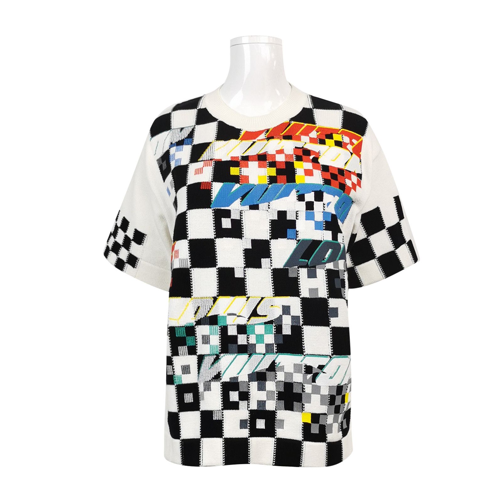 Louis Vuitton Louis Vuitton Checkerboard Short Sleeve Sweater M Size US M / EU 48-50 / 2 - 1 Thumbnail