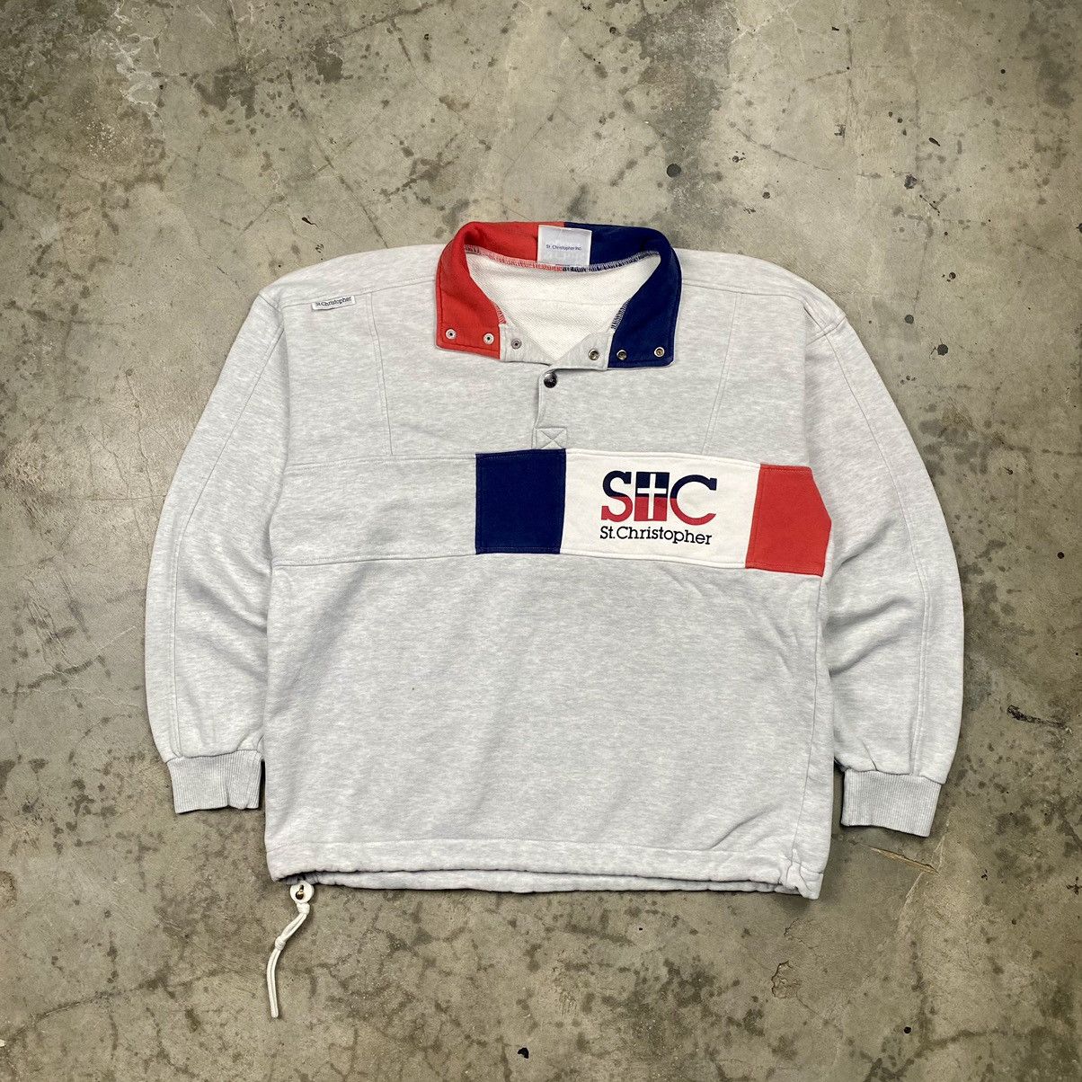 Japanese Brand × Vintage St Christopher Halfbutton Sweatshirt Size US M / EU 48-50 / 2 - 1 Thumbnail