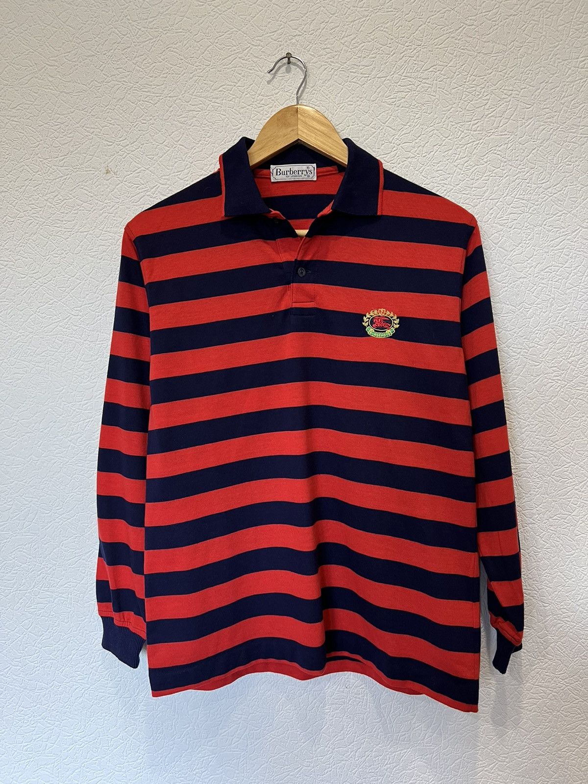 Burberry Vintage 90’s Burberrys Red Striped Sweater Size US S / EU 44-46 / 1 - 1 Thumbnail
