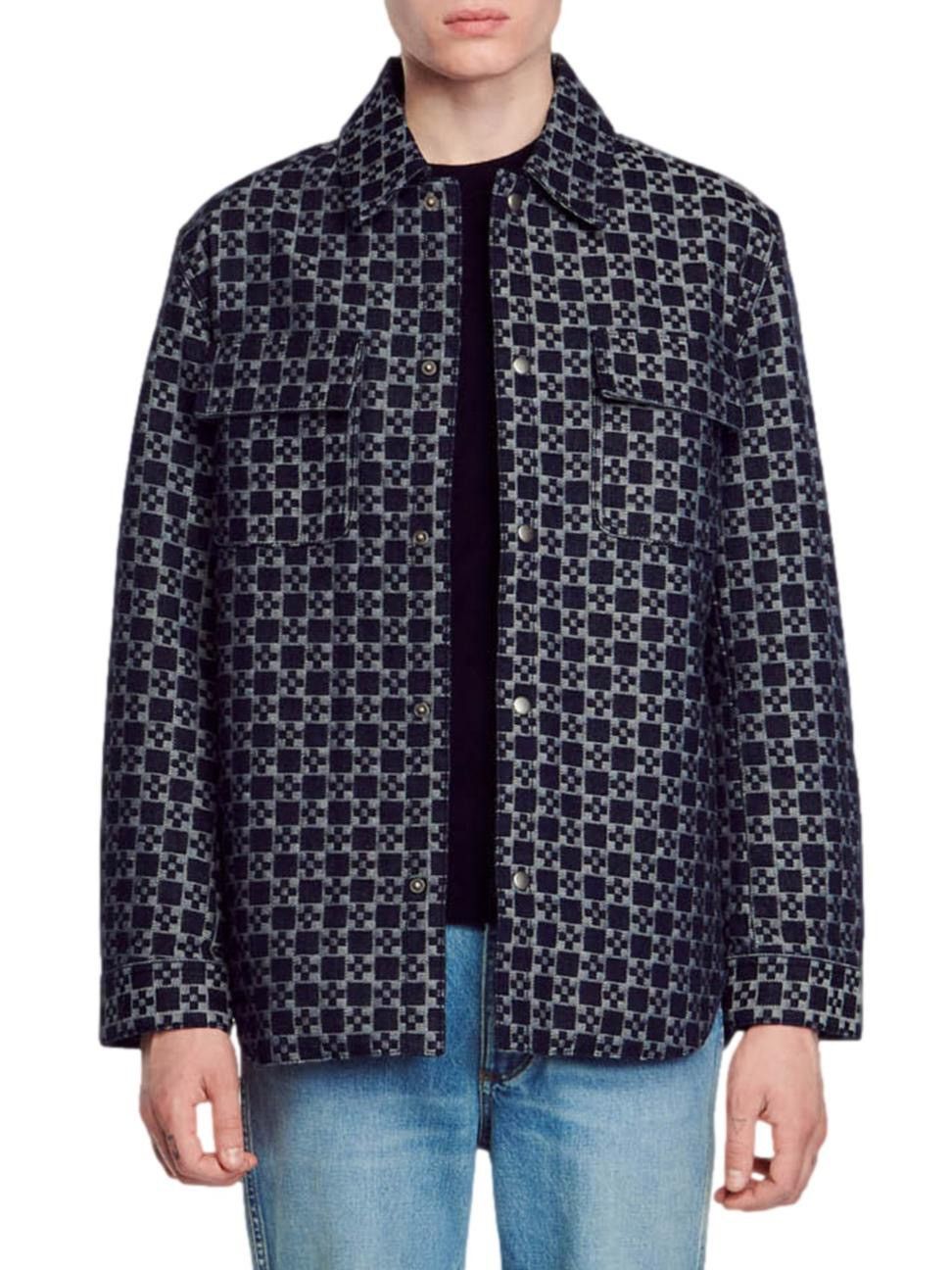Sandro Sandro Paris denim shirt navy XS S Square Cros H23CROSS raw Size US XS / EU 42 / 0 - 2 Thumbnail