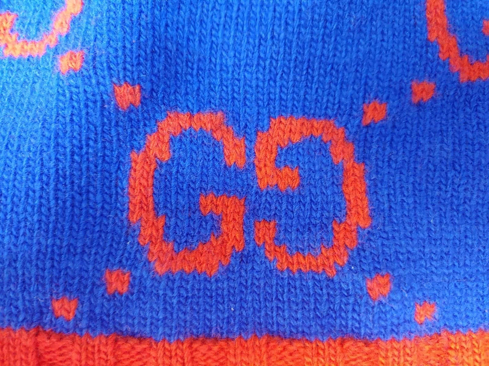 Gucci Gucci GG Knit Wool Beanie in Blue/Orange Size ONE SIZE - 2 Thumbnail