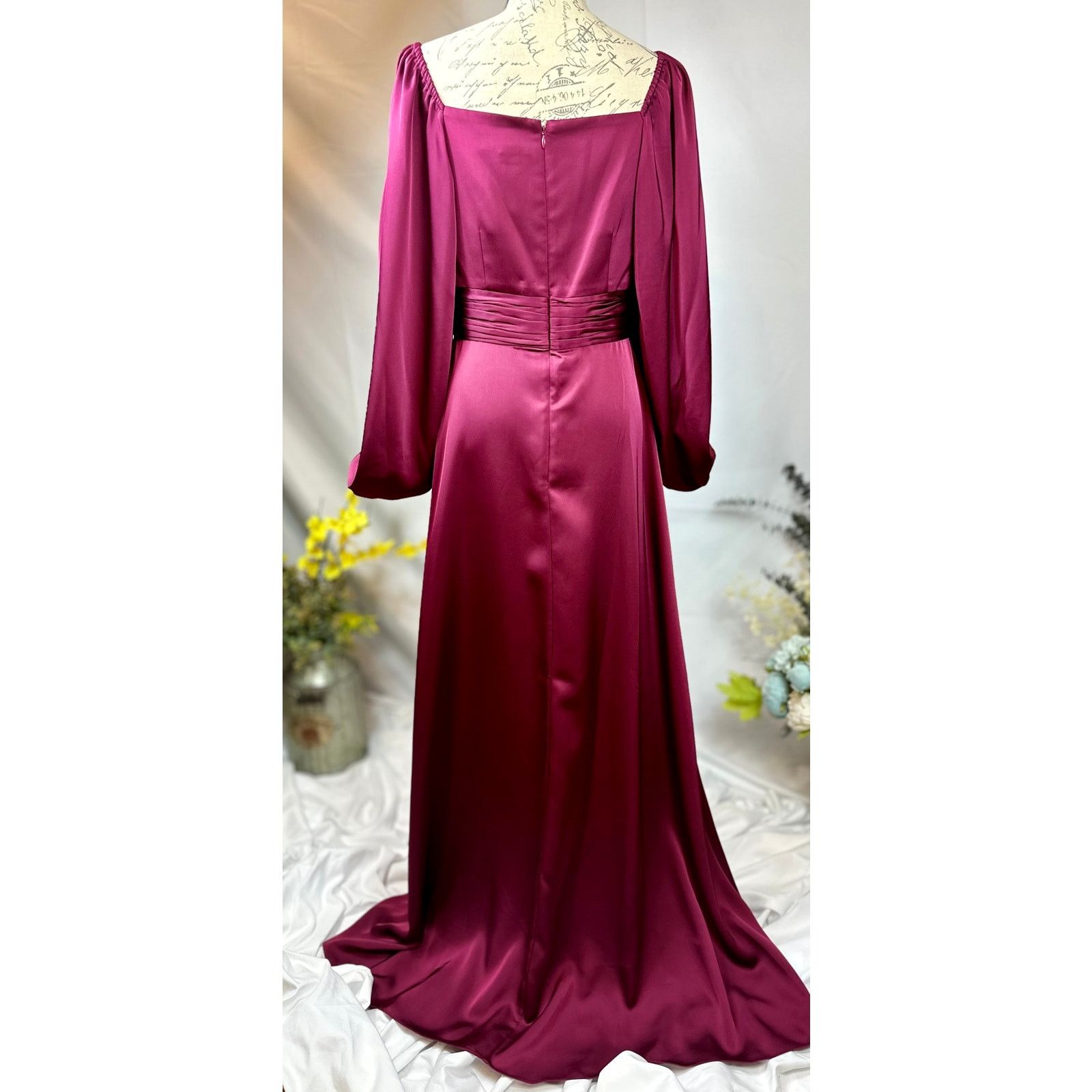 Sachin & Babi Sachin & Babi Women's Burgundy Bryant Gown Front Slit 6 Size M / US 6-8 / IT 42-44 - 8 Thumbnail